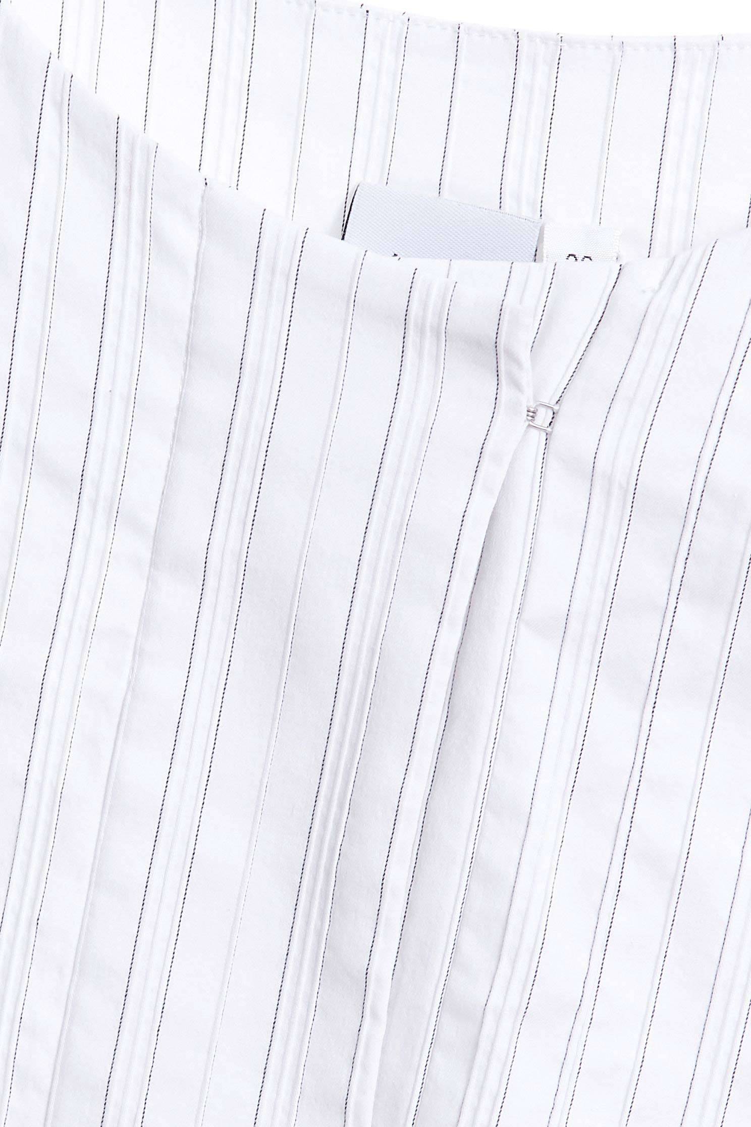 Elegant striped round neck coat top,Jackets,Tops,Outerwear,Season (SS) Look,Stripe,White outerwear,Season (AW) Look,ruffle