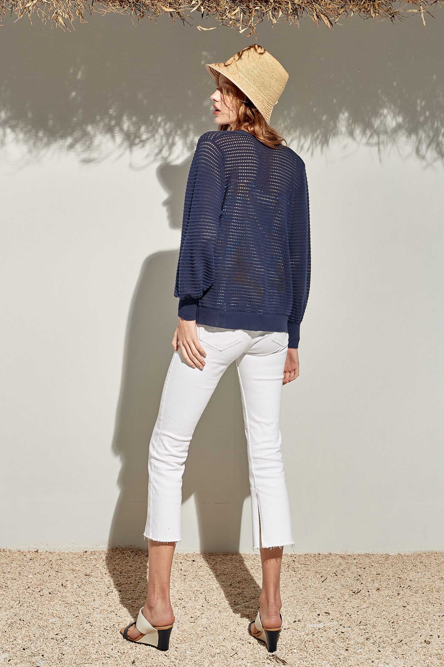 Knit cardigan with latticed cut-work detail,Outerwear,Rayon,Season (SS) Look,Pink,Knitted,Knitted coats