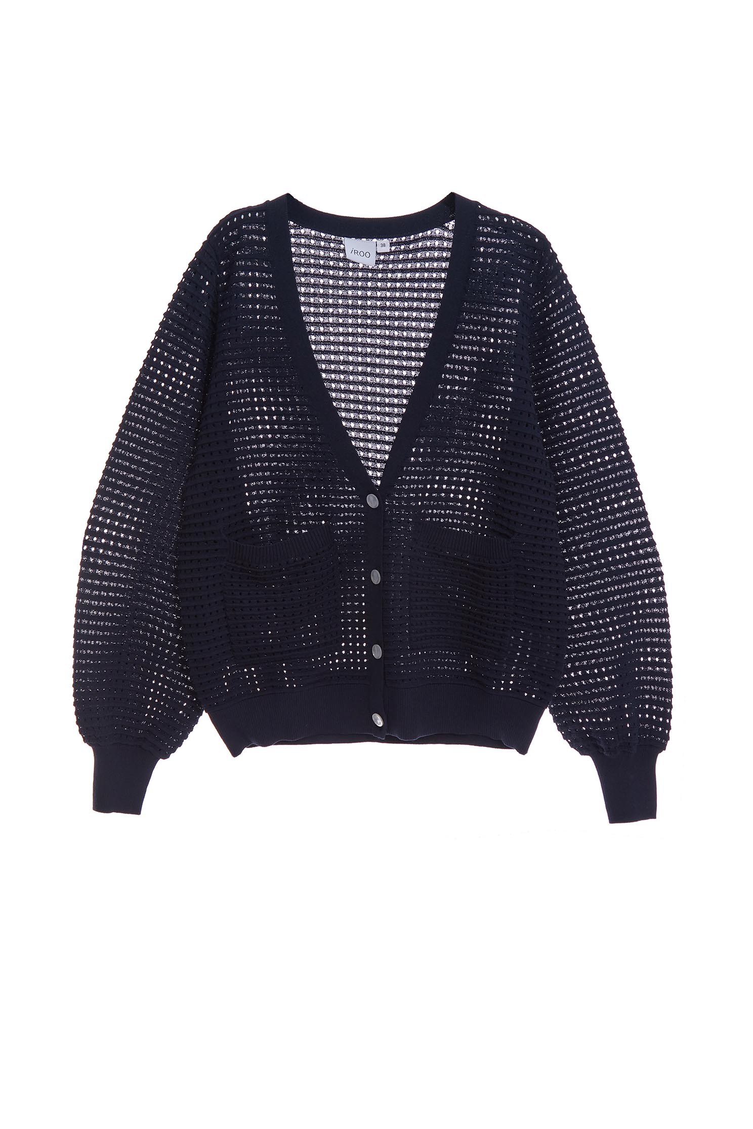 Knit cardigan with latticed cut-work detail,Outerwear,Rayon,Season (SS) Look,Pink,Knitted,Knitted coats
