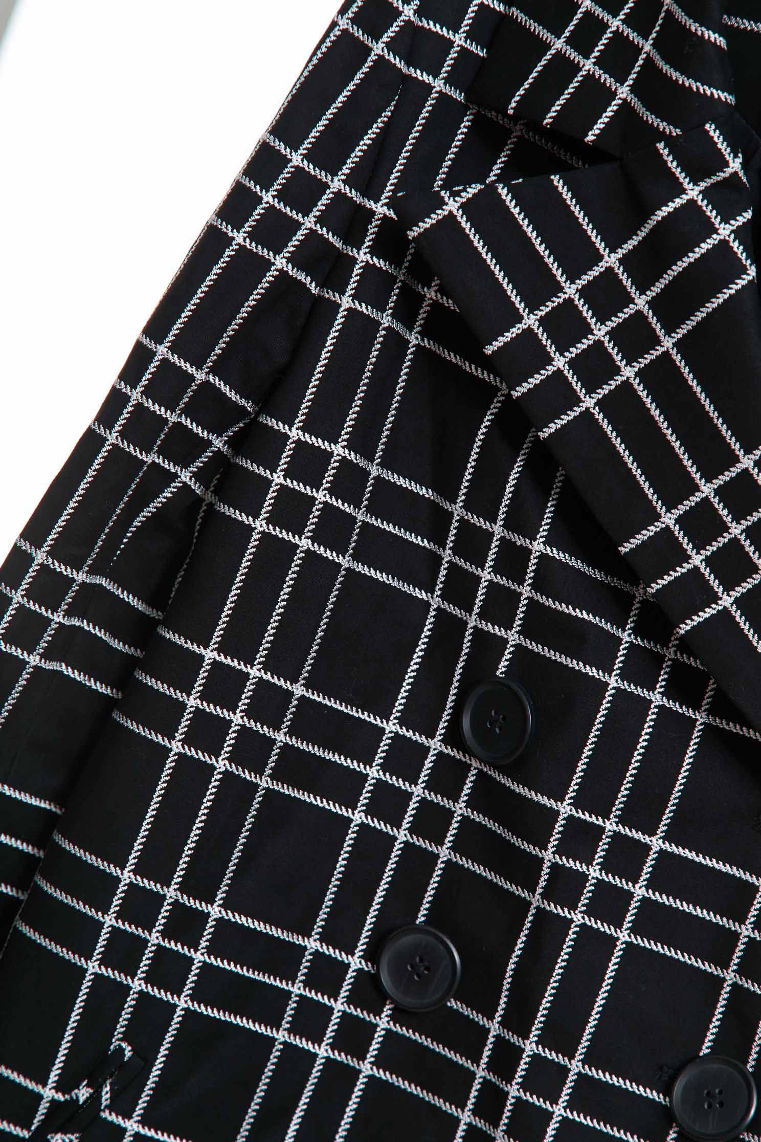 Plaid lapel coat,Embroidered,Outerwear,Season (AW) Look,Embroidered,Overcoats,Overcoats,Long sleeve outerwear,Black outerwear