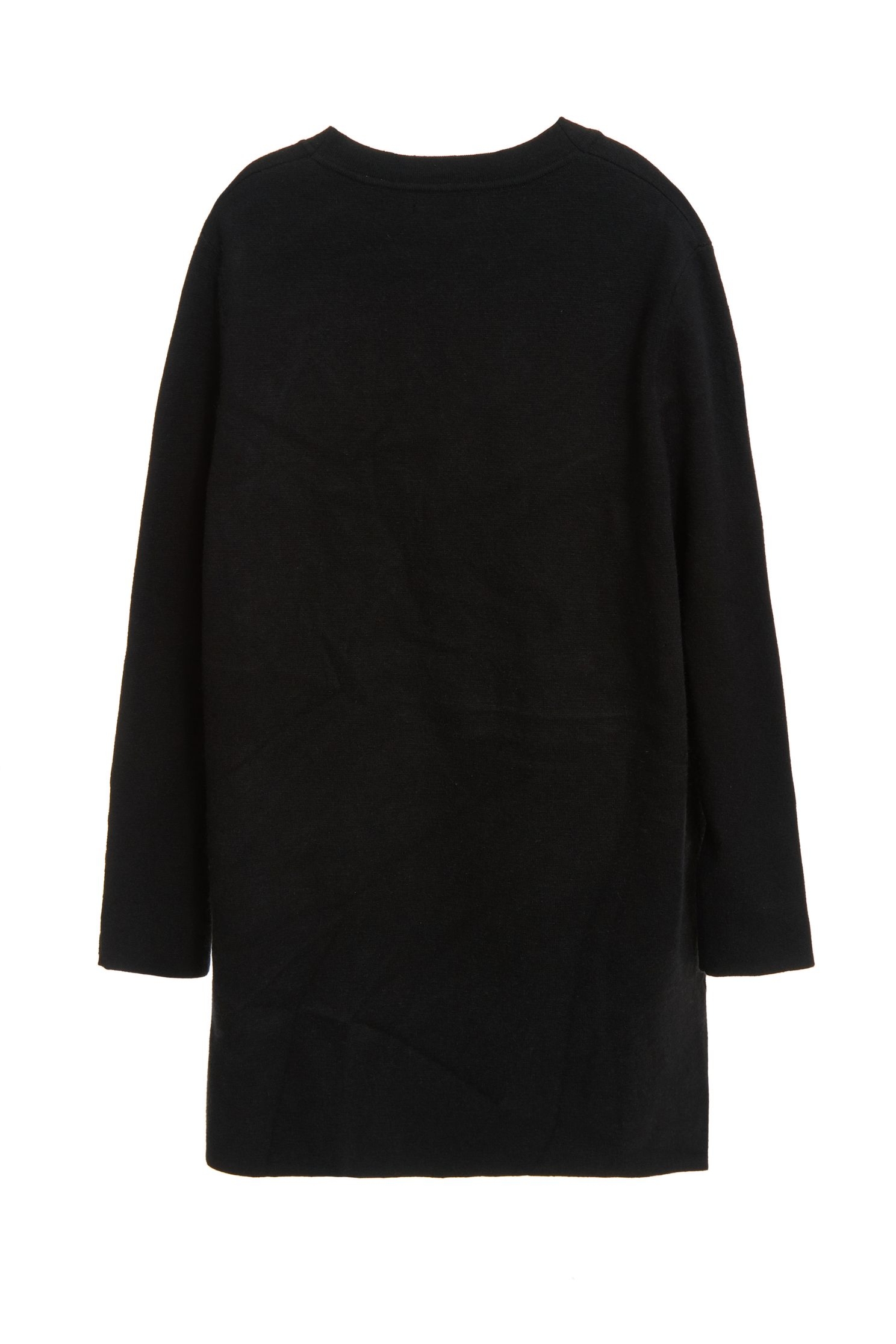 Knitted mid-length coat,Outerwear,Rayon,Season (AW) Look,Knitted,Knitted coats,Overcoats,Long sleeve outerwear,Black outerwear