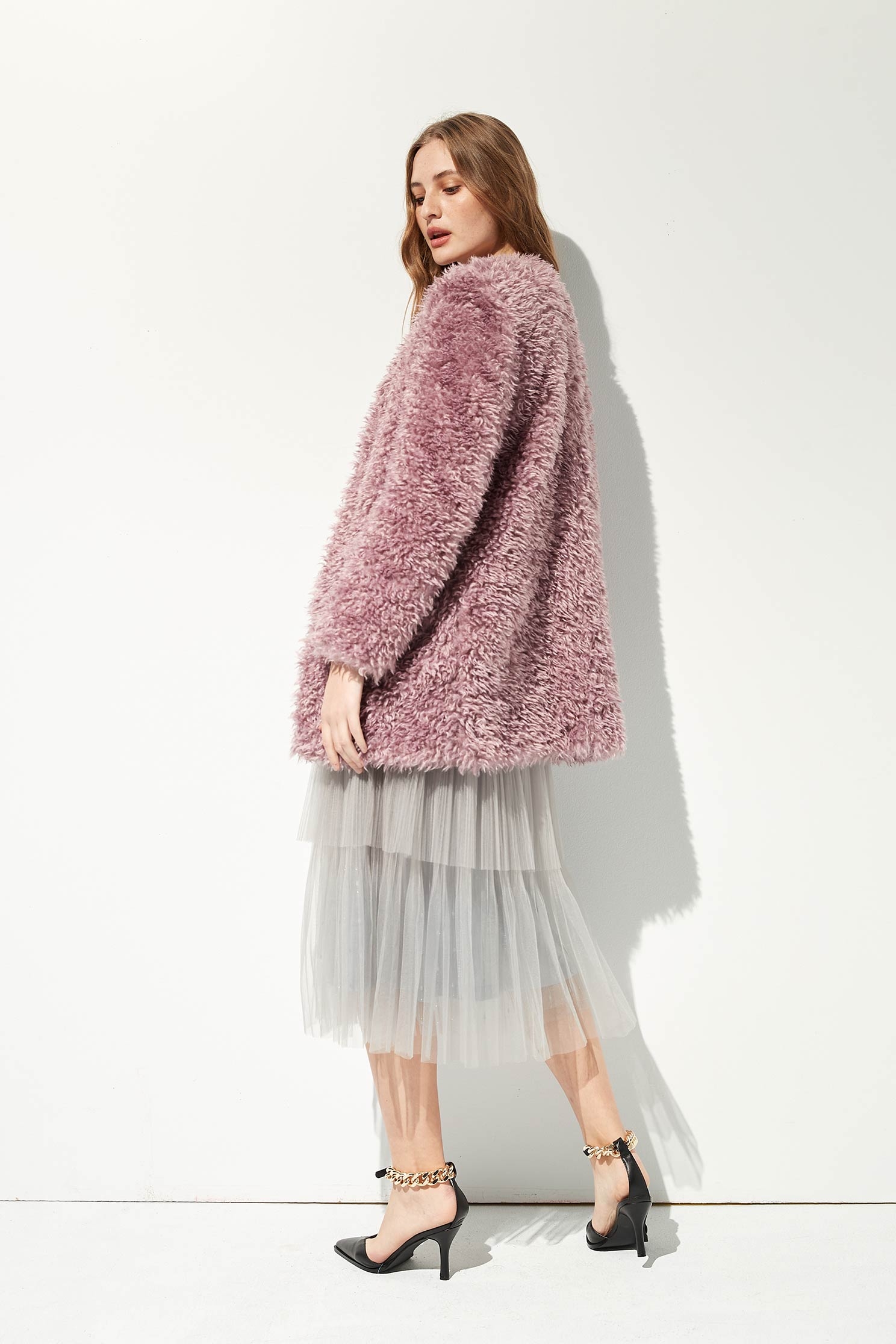 Fleece Textured coat,Jackets,Ready for Winter,Outerwear,Season (AW) Look,Long sleeve outerwear