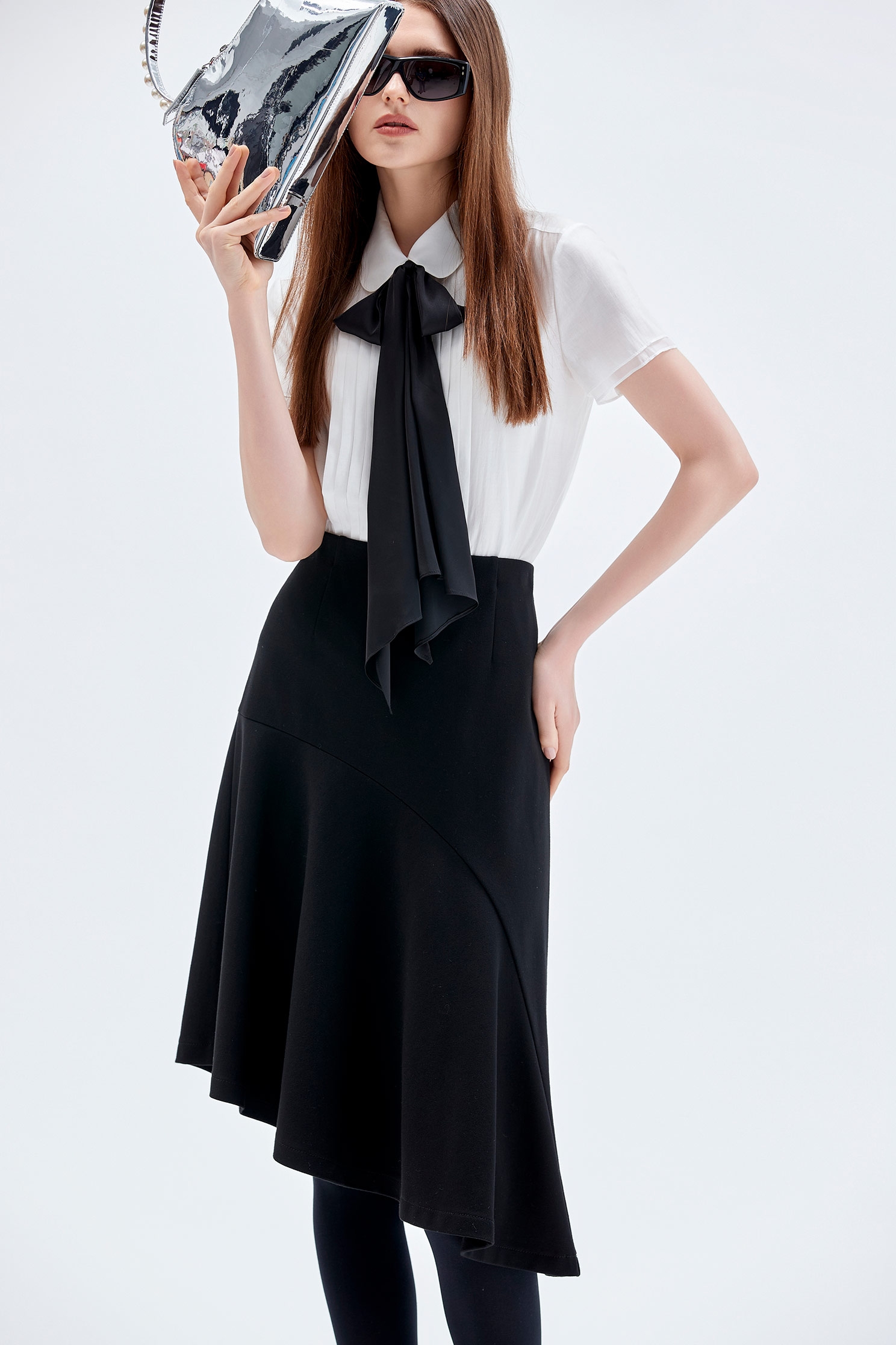 中長羅馬變化波浪裙Asymmetric Hem A-line Skirt,秋冬穿搭,長裙