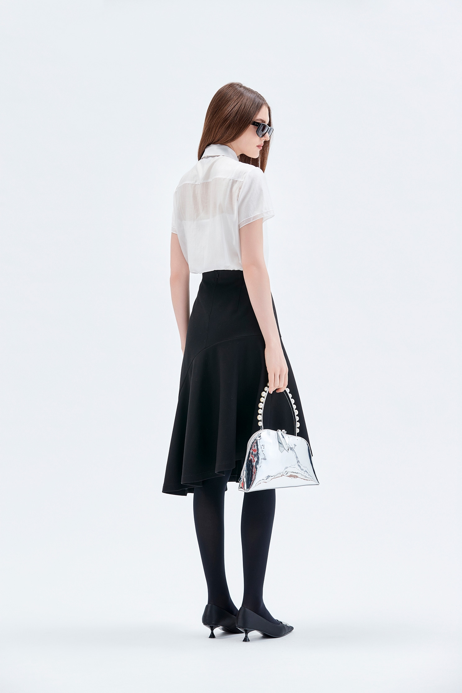 中長羅馬變化波浪裙Asymmetric Hem A-line Skirt,秋冬穿搭,長裙