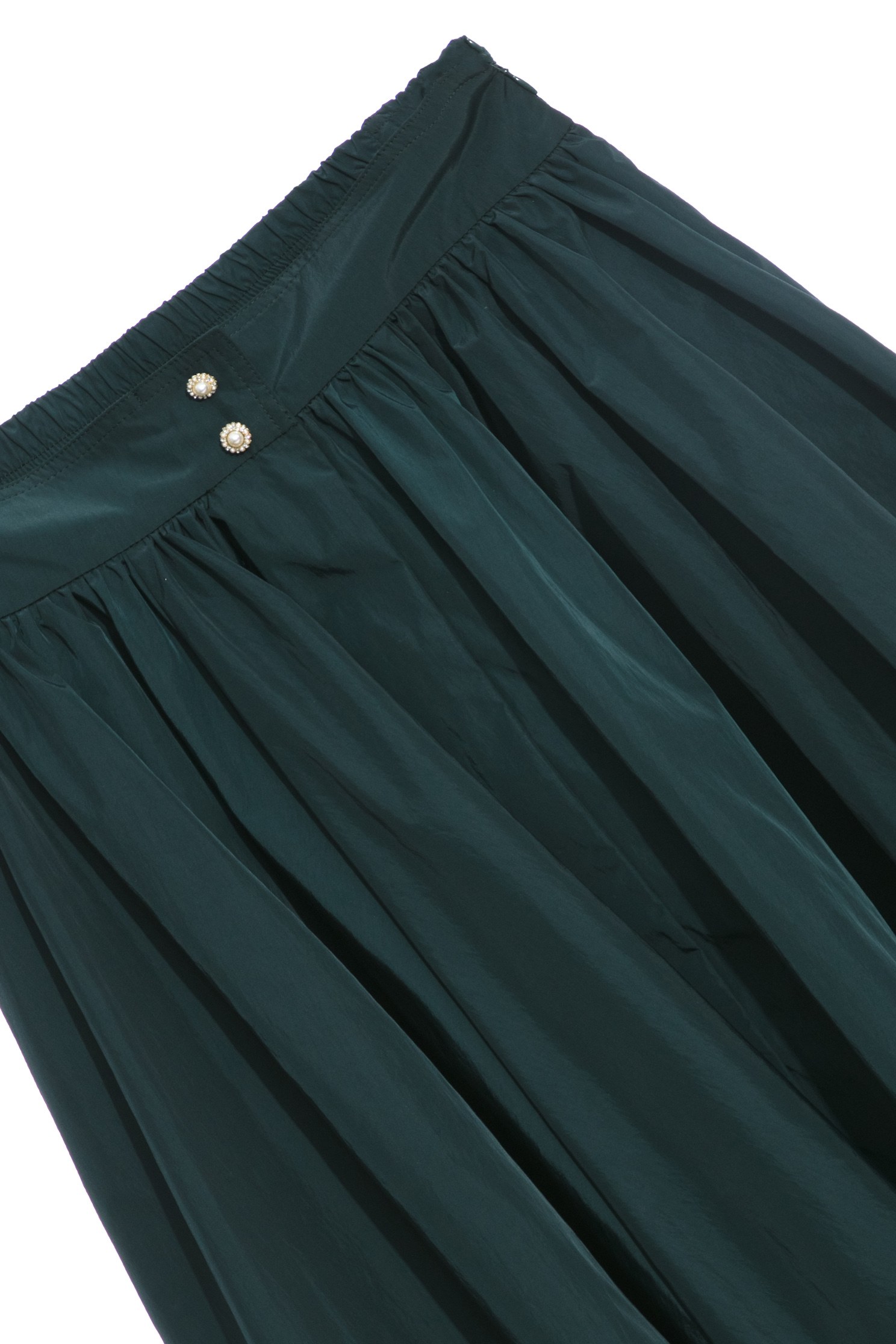 偽綢緞銅綠色大蓬裙,綠色 長裙,側邊拉鍊 長裙,中腰 長裙偽綢緞銅綠色大蓬裙,A字裙,春夏穿搭,長裙