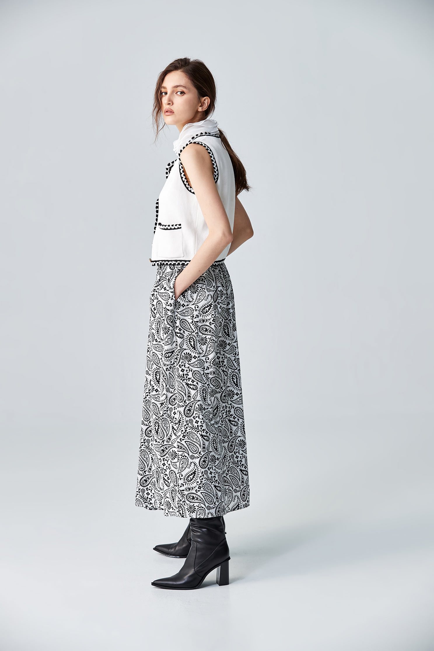Paramecium floral print long skirt,Season (AW) Look,Midi skirts