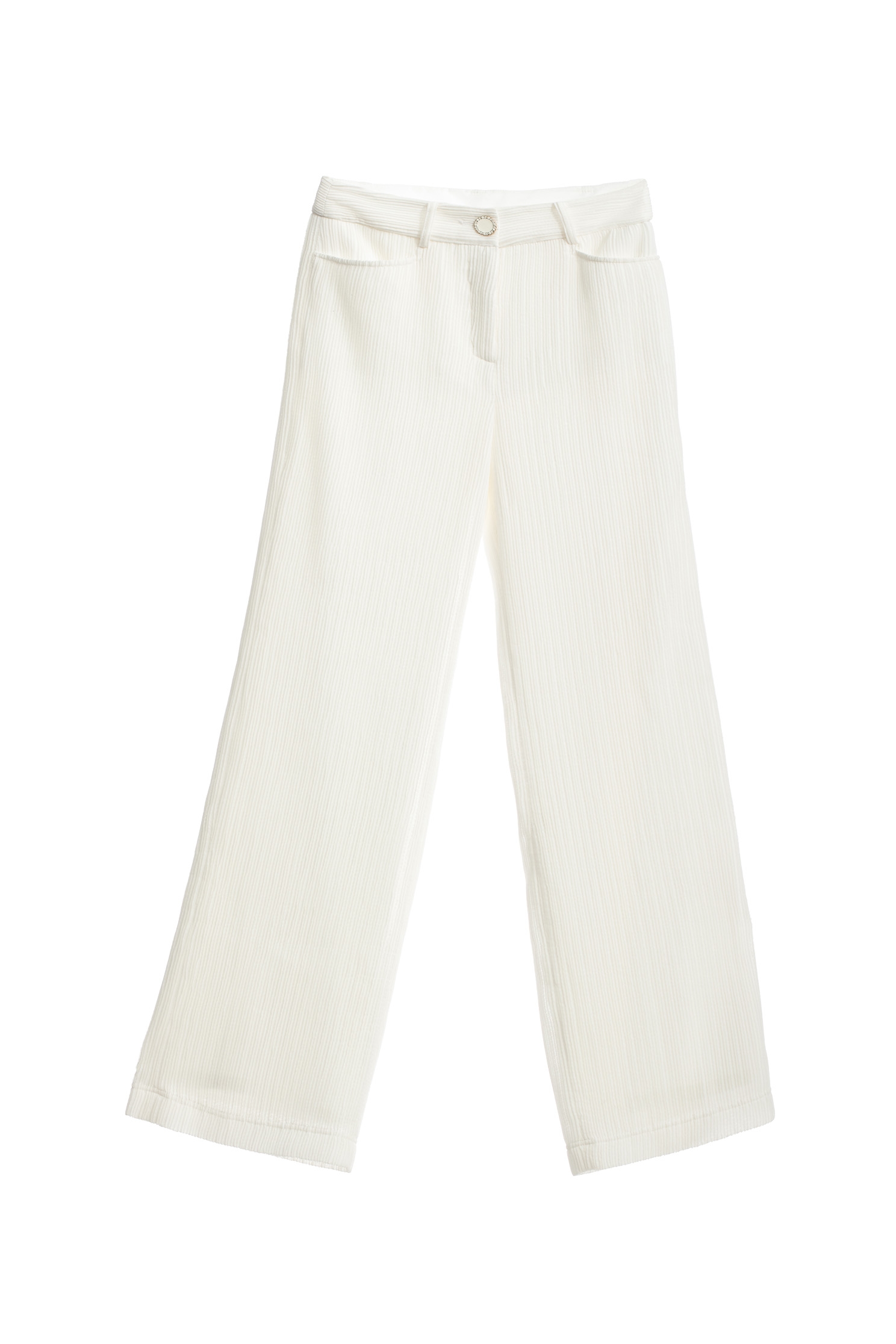 奶白色彈性坑條直筒寬褲Wide Leg White Pants,寬褲,時髦成套搭配,白色褲子,白色長褲,秋冬穿搭,褲子