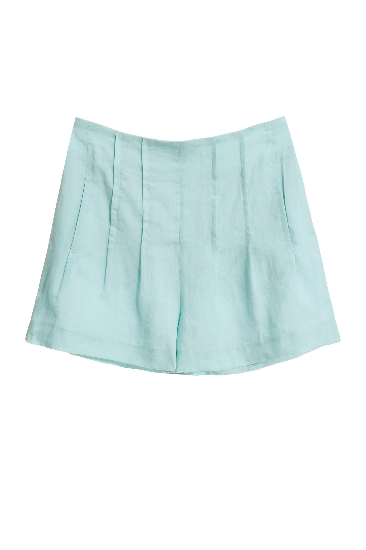 Darted wide-leg shorts with Cotton and linen,Season (SS) Look,coolsummer,healing colors,Shorts,staysafelife