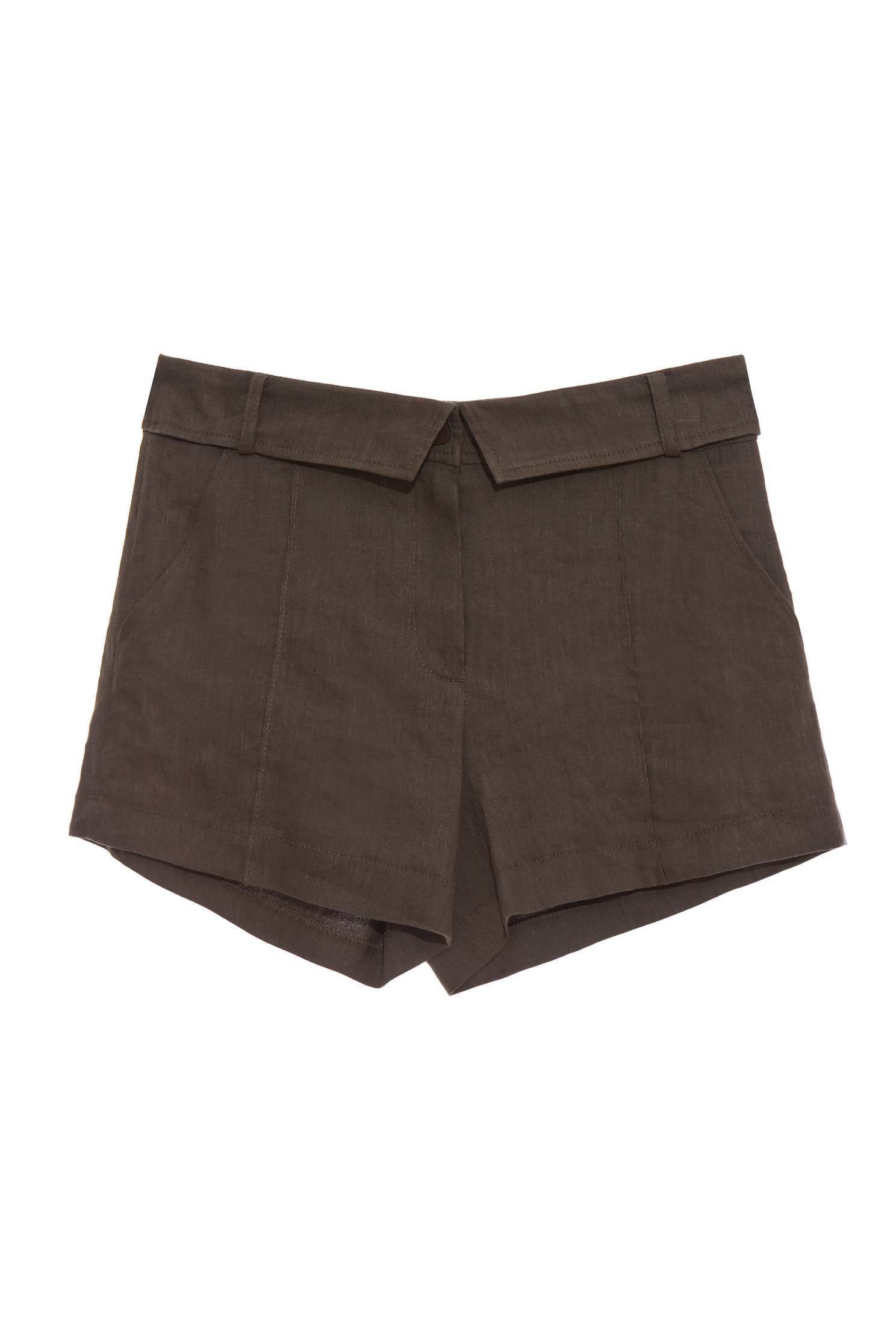 Darted waist cotton and linen shorts,Shorts,Season (AW) Look,Belts