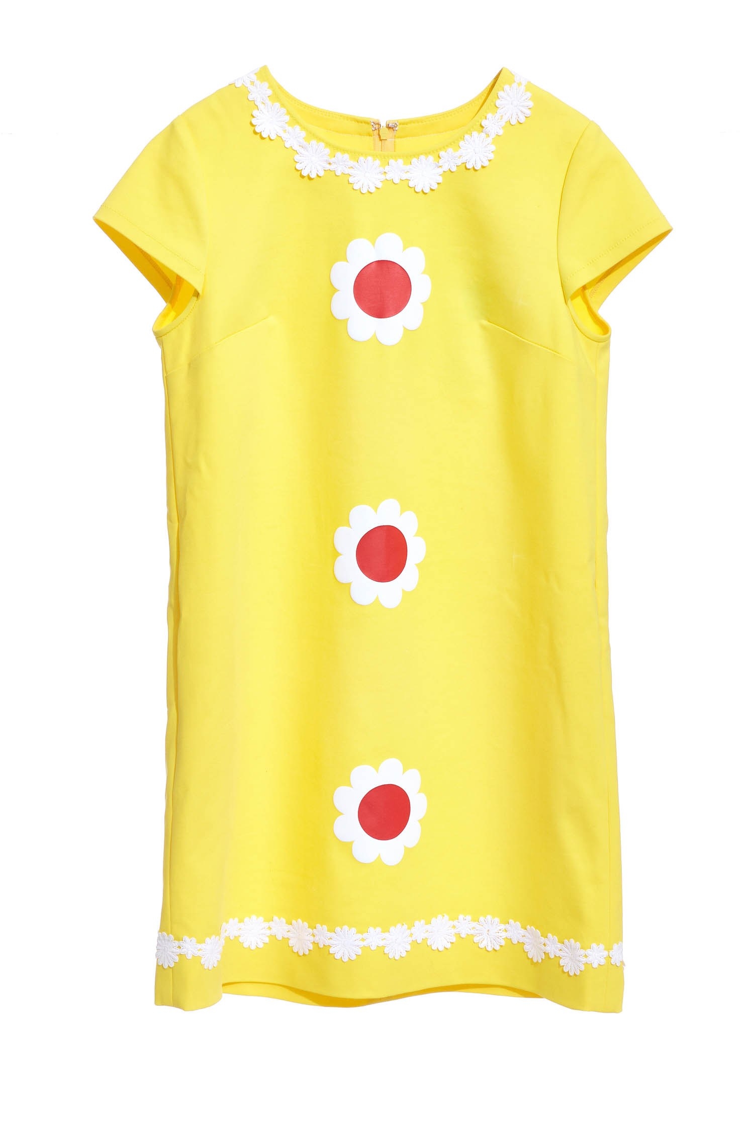 黃色修身花朵女人造型短袖短洋黃色修身花朵女人造型短袖短洋,一般洋裝,春夏穿搭