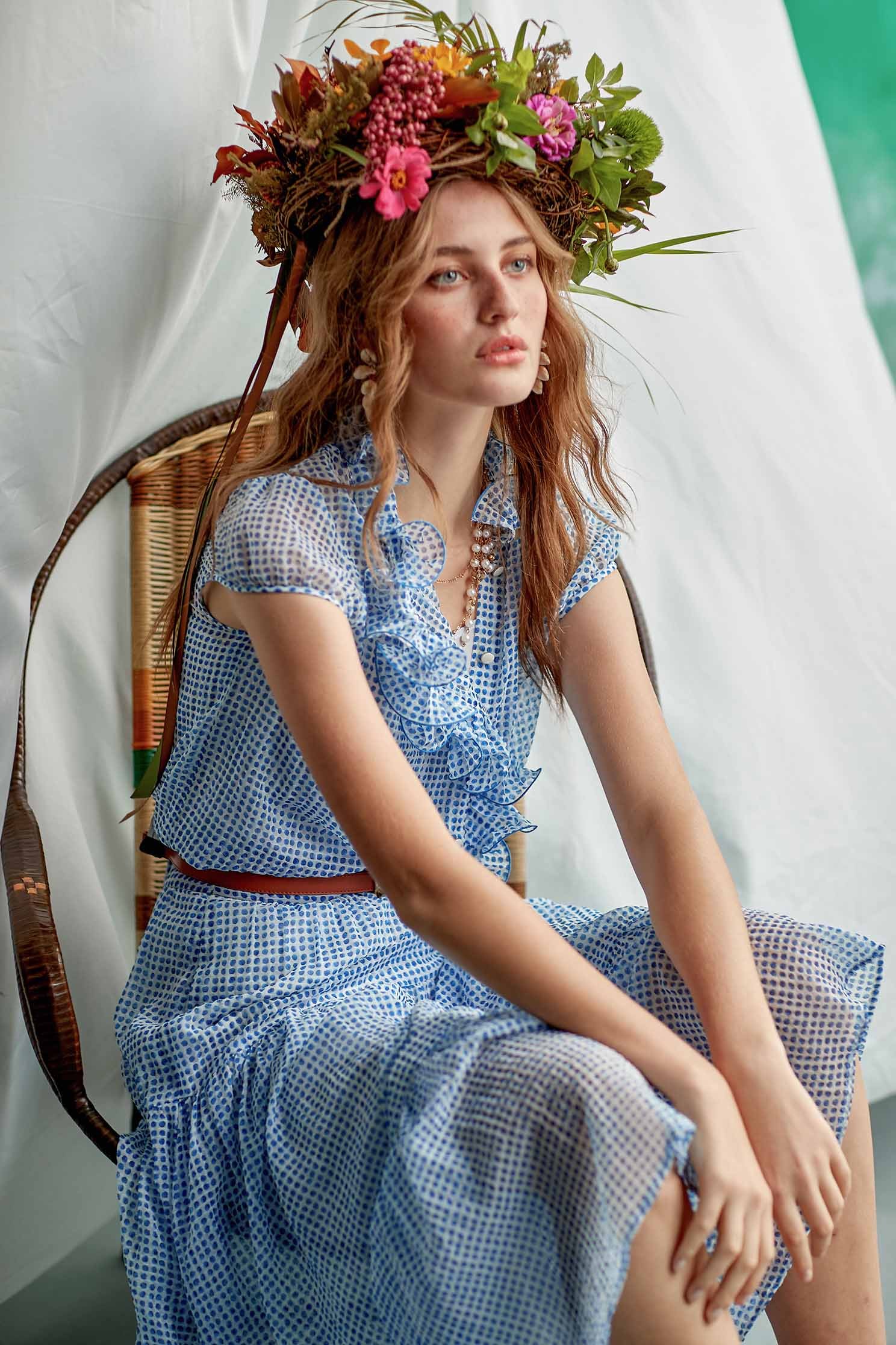 Dot print tulle shirt-style vest,Tops,Season (SS) Look,Restock,Tops,Blouses,Chiffon