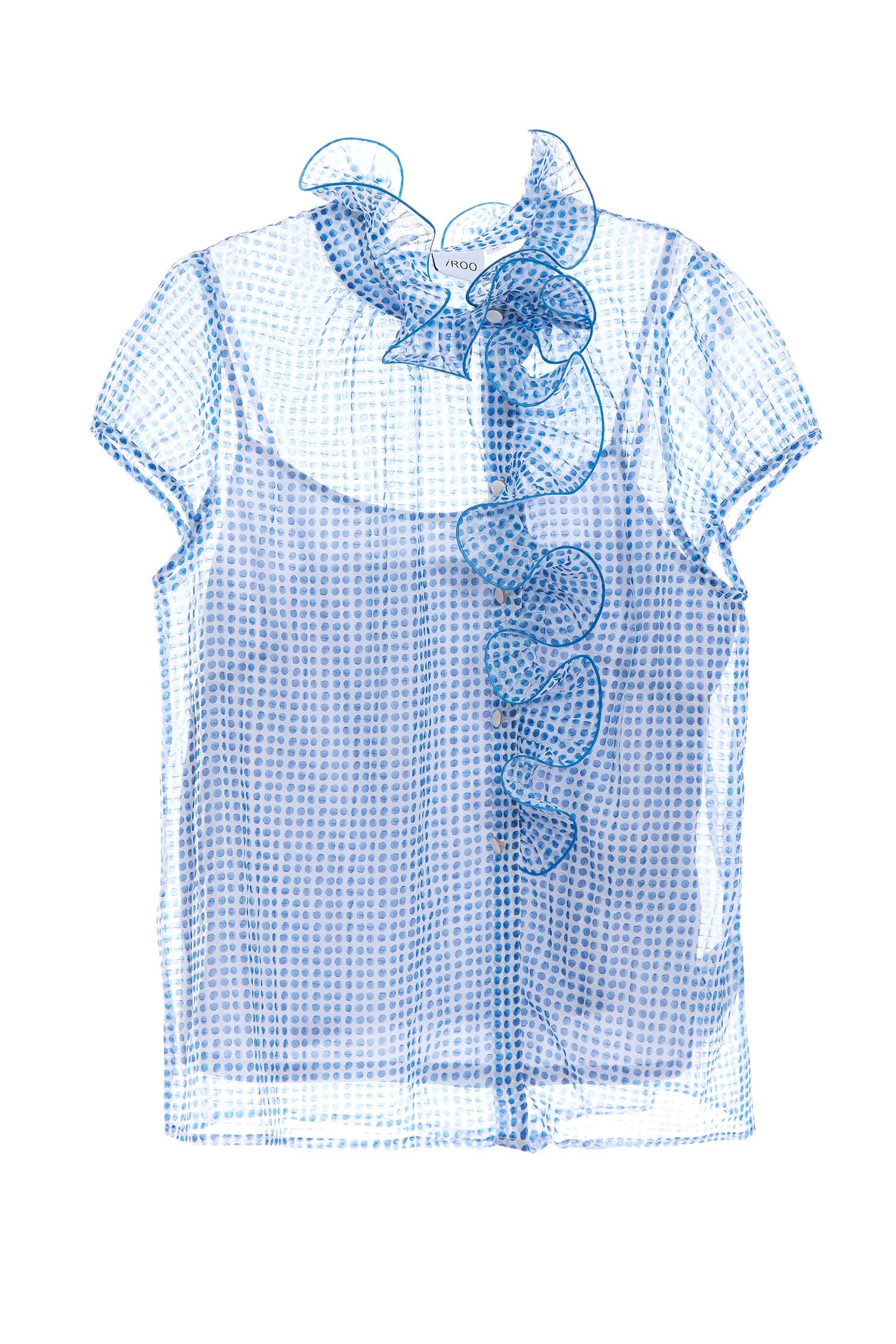 Dot print tulle shirt-style vest,Tops,Season (SS) Look,Restock,Tops,Blouses,Chiffon