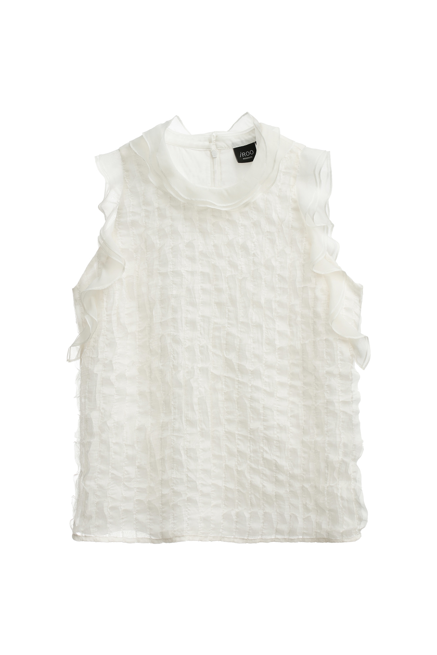 奶油千層烏干荷葉背心Irregualar Pleats Ruffle Detail Vest,一般背心,人氣商品,珍珠,秋冬穿搭,背心,荷葉