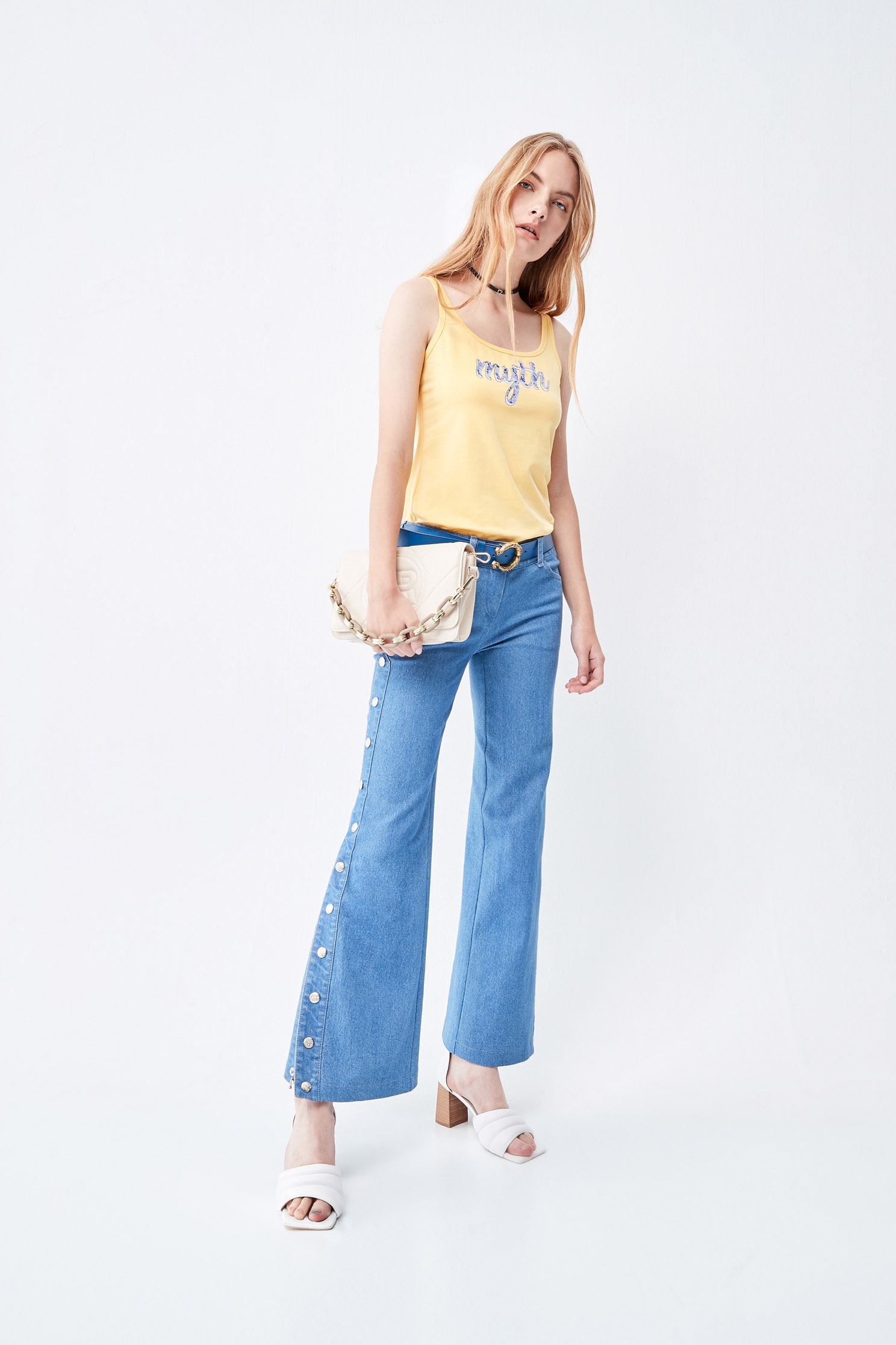 Large U collar vest,T-shirts,Outfit of the Day,Tops,Tops,White tops,White tops,Season (AW) Look,Pink,Cotton,Embroidered,Tops