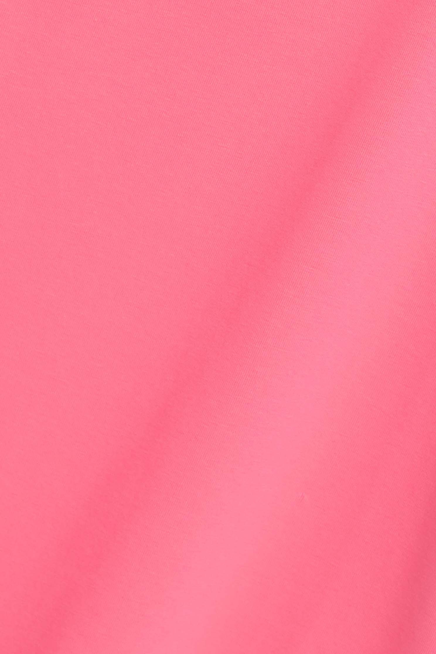 Low-cut square collar white cotton T-shirt with shell patten,T-shirts,Season (SS) Look,Pink,Cotton