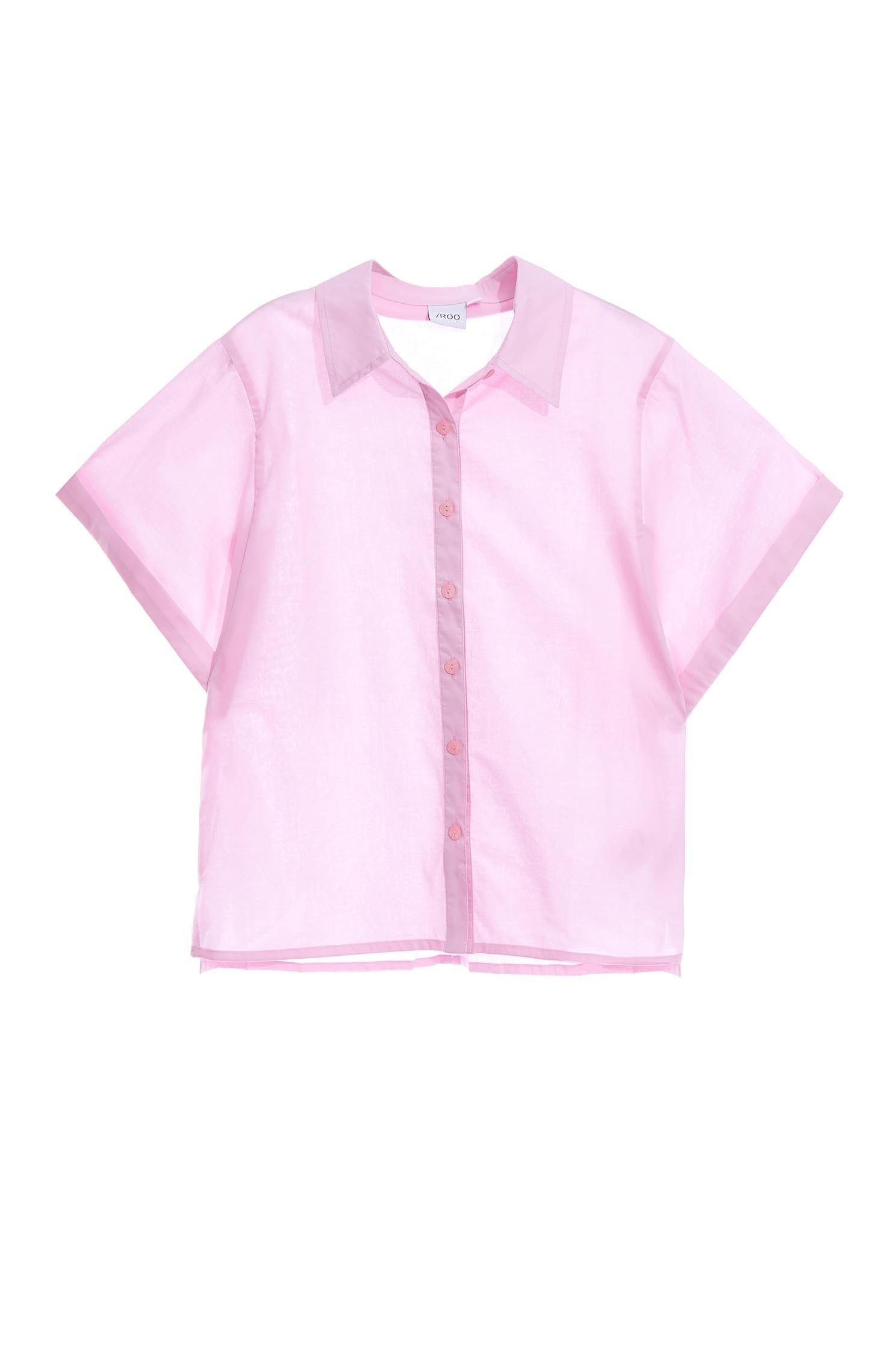 Plain shirt with wide-cuffs,Tops,Season (SS) Look,Pink,Blouses