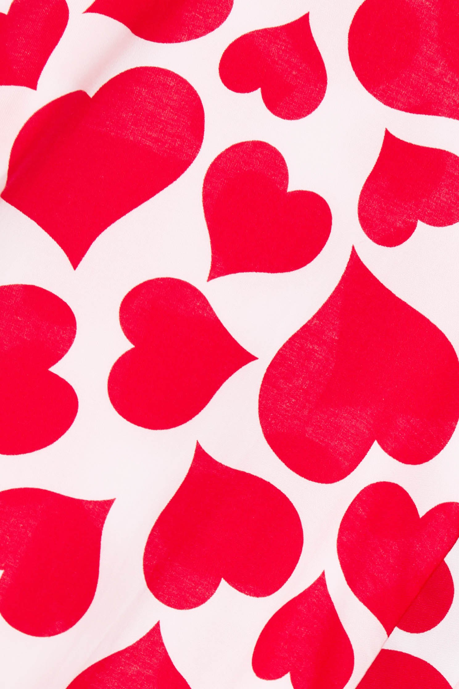 Red love print shirt with tie,Tops,Rayon,Season (SS) Look,Blouses