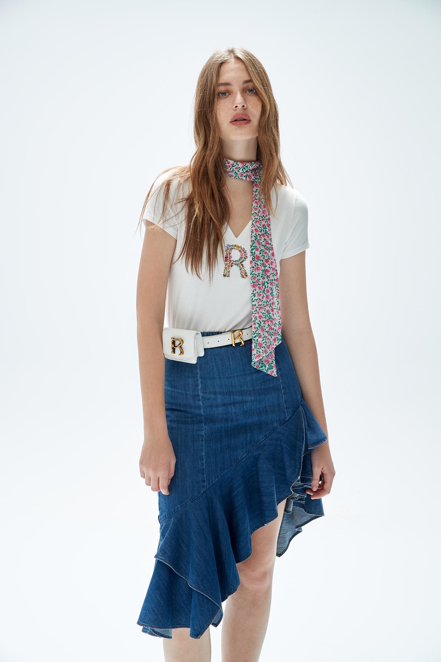 Webbing T-shirt with R,T-shirts,Tops,Season (SS) Look,Pink