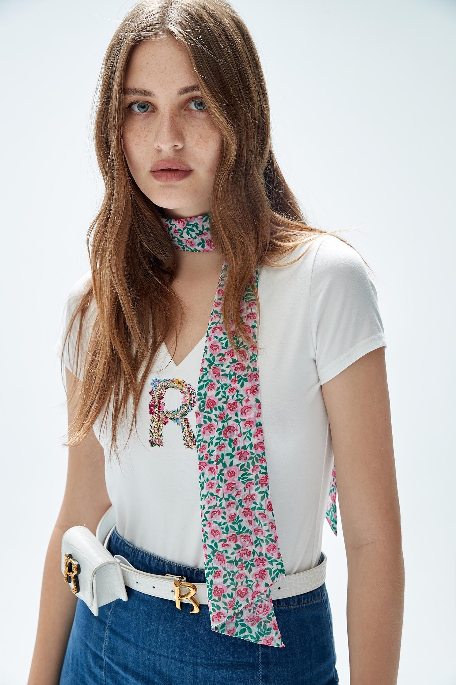 Webbing T-shirt with R,T-shirts,Tops,Season (SS) Look,Pink