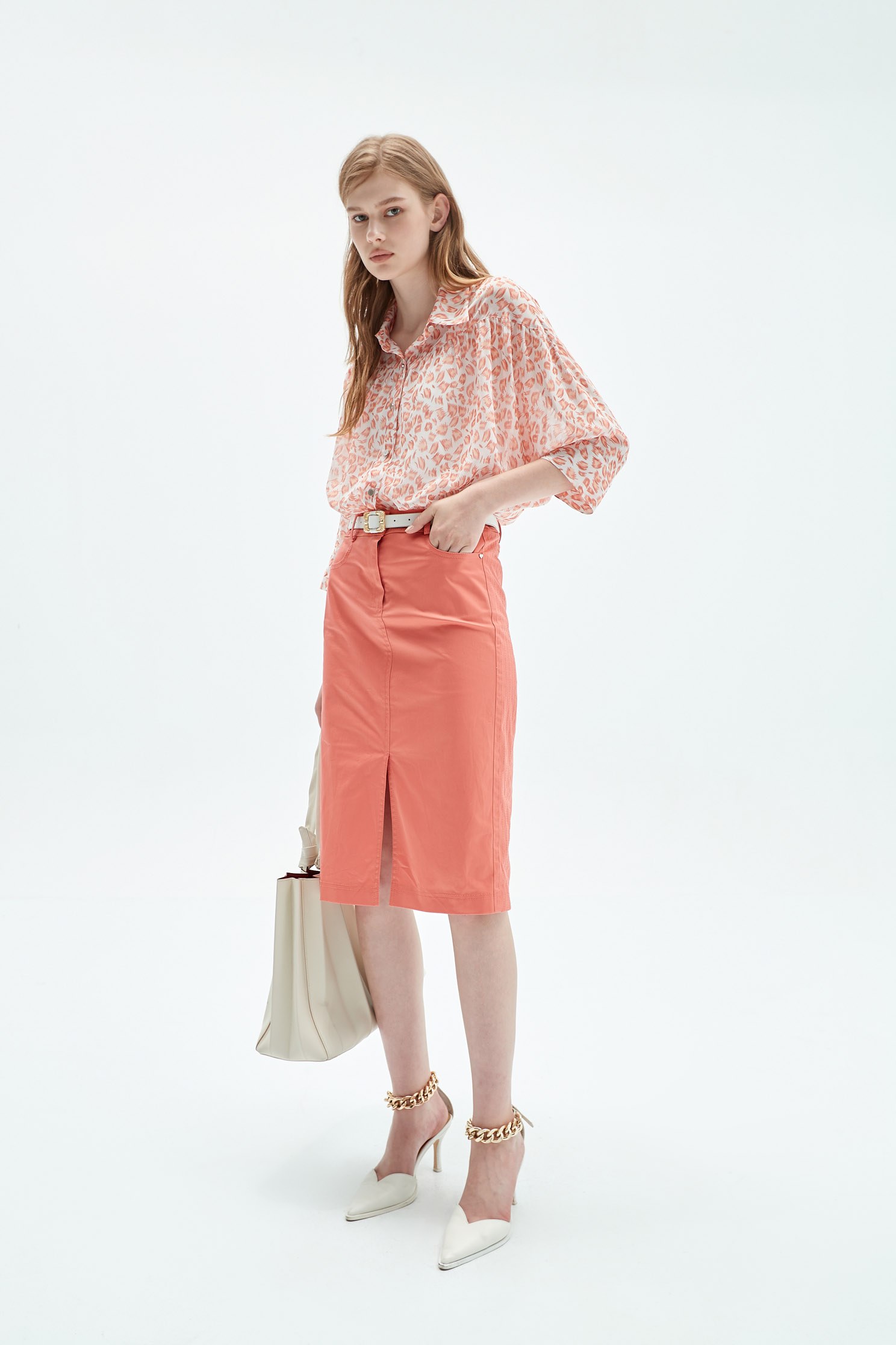 Chiffon pink top with leopard print,Tops,Season (SS) Look,Blouses,Chiffon