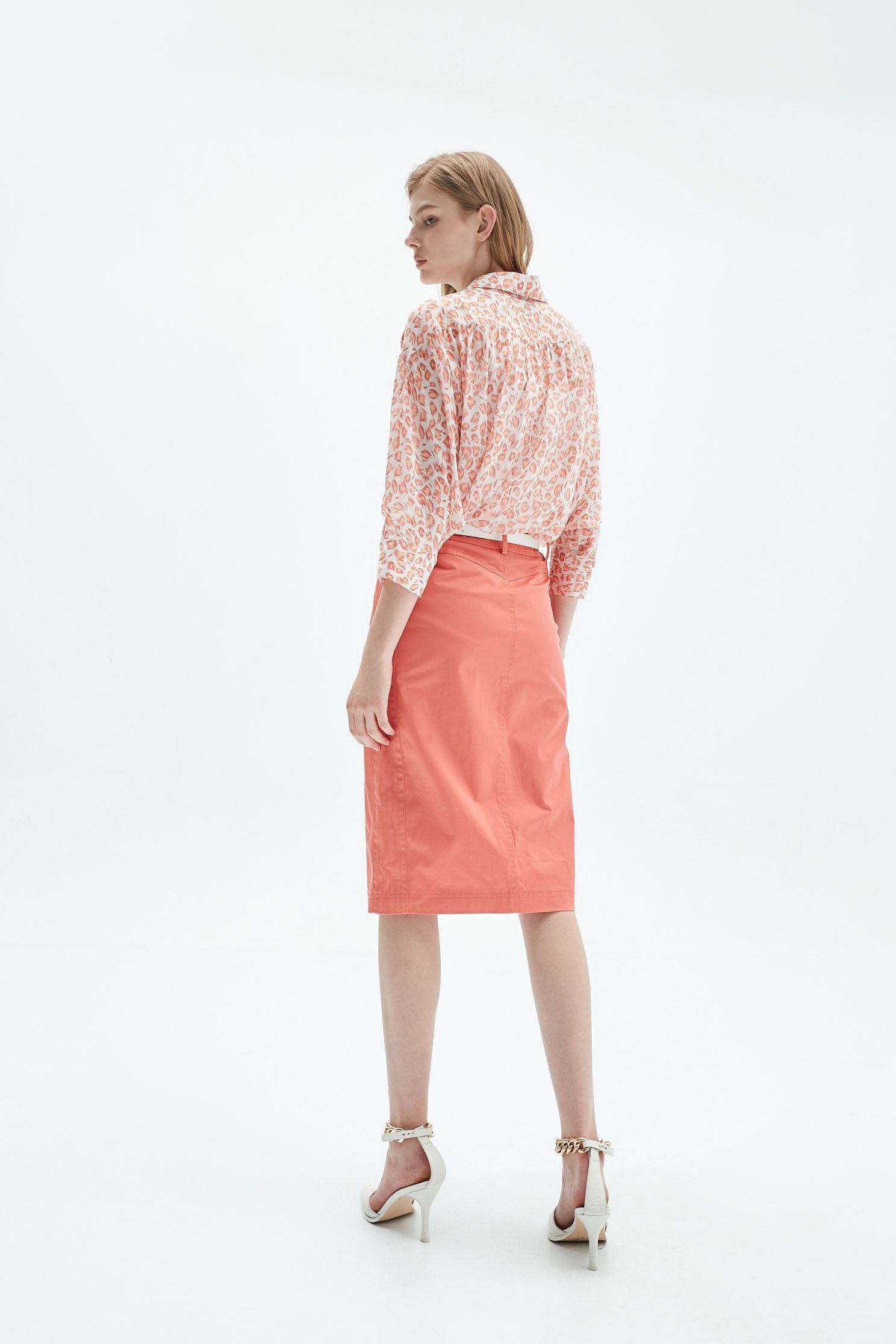 Chiffon pink top with leopard print,Tops,Season (SS) Look,Blouses,Chiffon