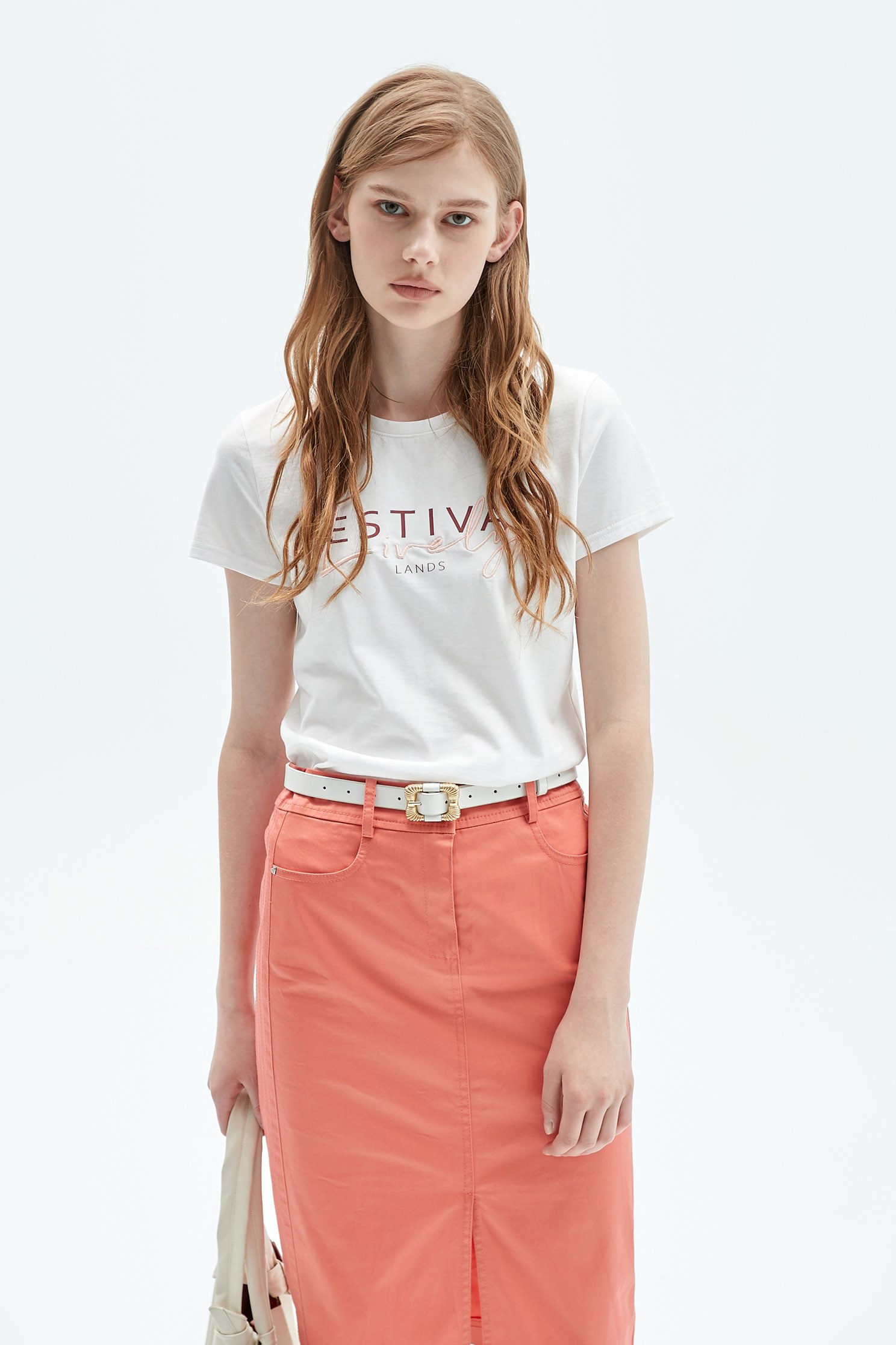 Embroidered T-shirt top with text,T-shirts,T-shirts,Tops,Embroidered,Online Exclusive,Season (SS) Look,Cotton