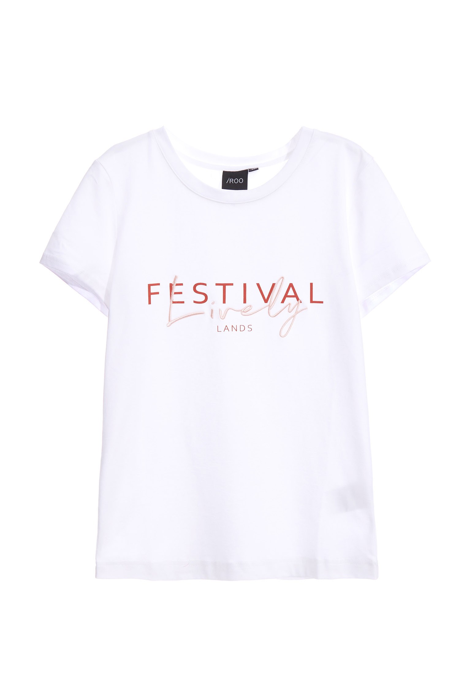 Embroidered T-shirt top with text,T-shirts,T-shirts,Tops,Embroidered,Online Exclusive,Season (SS) Look,Cotton