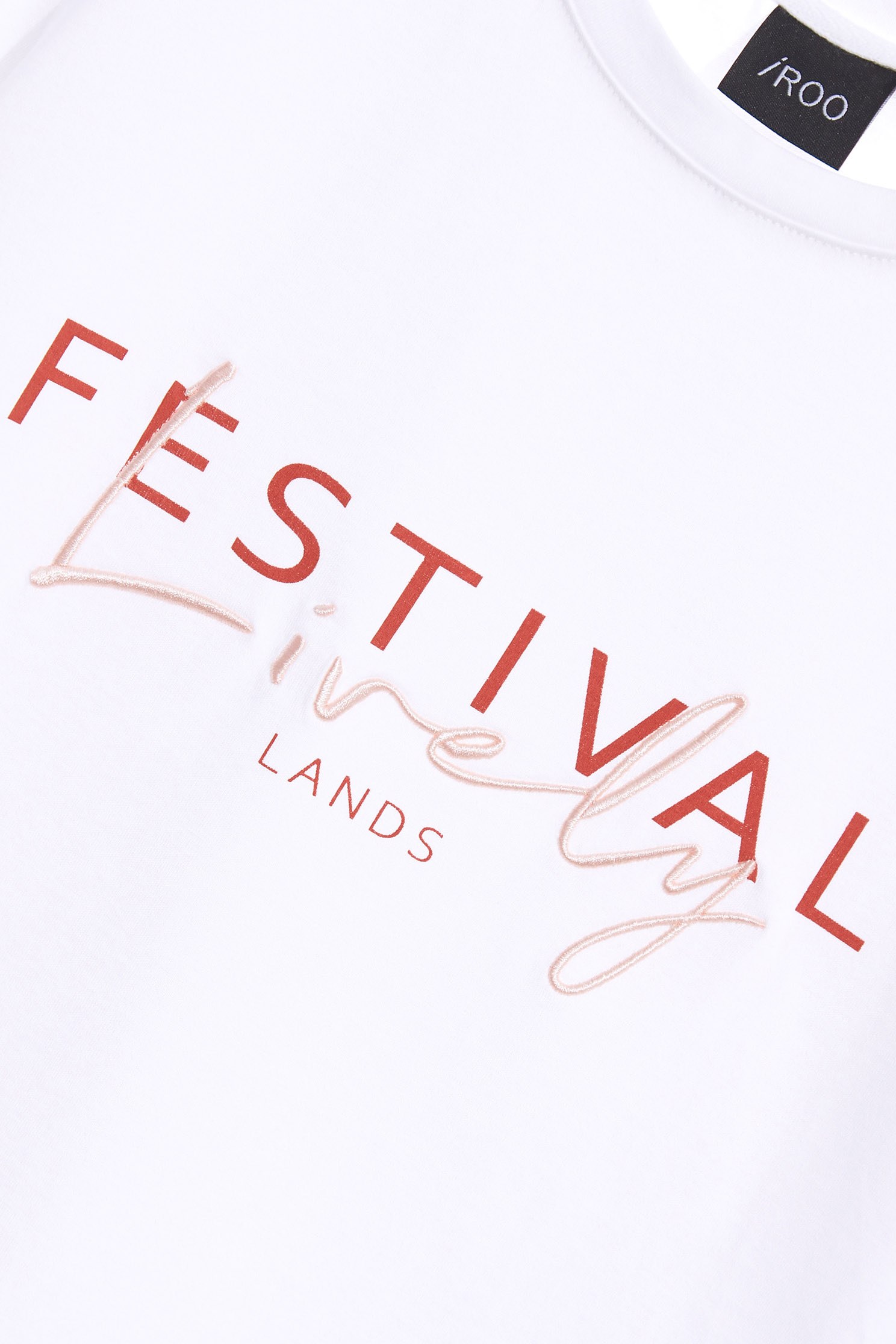 Embroidered T-shirt top with text,T-shirts,T-shirts,Tops,Embroidered,Online Exclusive,Season (SS) Look,Cotton