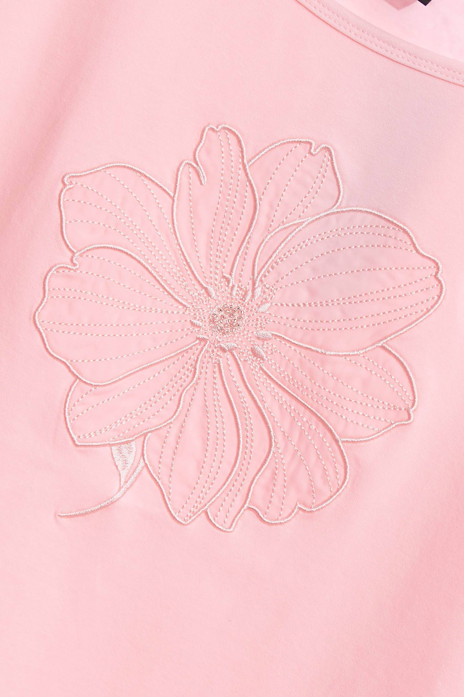 Floral T-shirt with faux pearl,T-shirts,T-shirts,Embroidered,WorkFromHome,Season (SS) Look,dotcollection,iROO LIVE