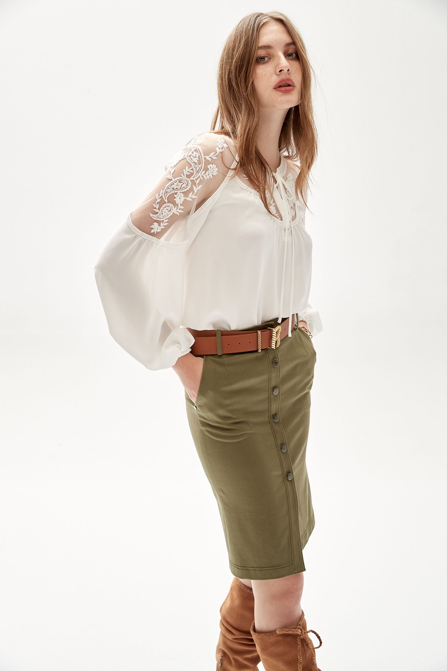 Bohemian embroiderey chiffon top,Tops,Embroidered,Season (AW) Look,Valentine,Lace,Chiffon,Chiffon tops