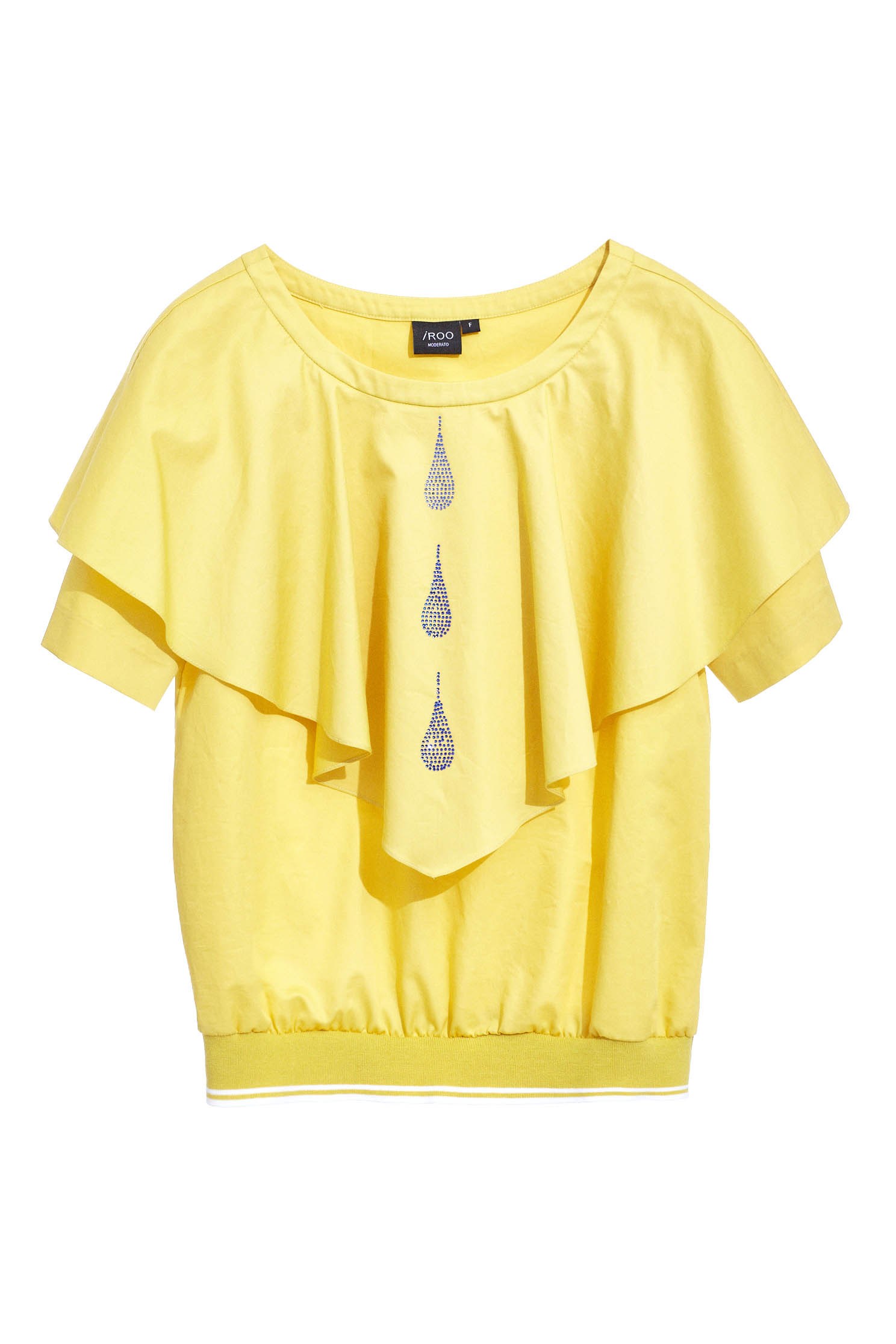 黃色大荷葉水滴流行造型短袖上衣黃色大荷葉水滴流行造型短袖上衣,上衣,春夏穿搭,短袖上衣,荷葉