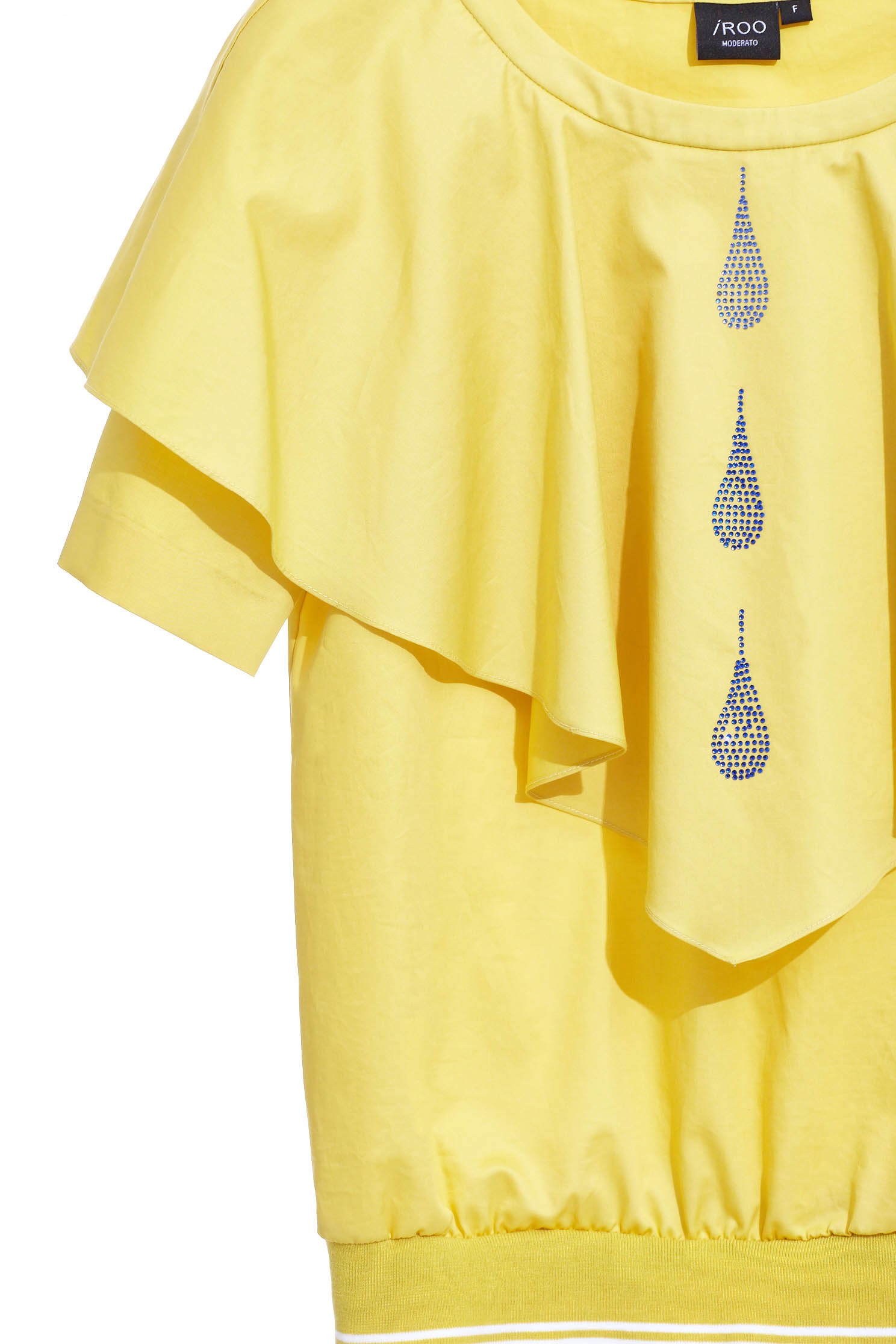 黃色大荷葉水滴流行造型短袖上衣黃色大荷葉水滴流行造型短袖上衣,上衣,春夏穿搭,短袖上衣,荷葉