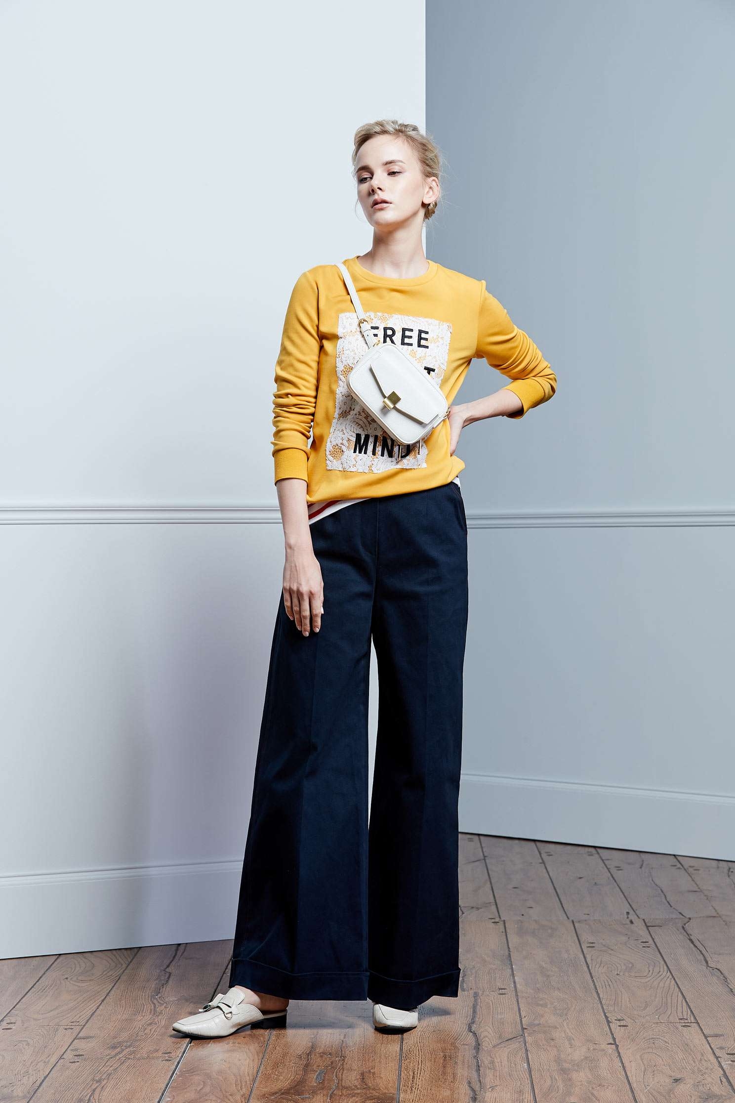 White lace embroidered mustard yellow suit,Tops,Embroidered,Embroidered tops,Round neck tops,Rayon,Stripe,Season (AW) Look,Embroidered,Embroidered tops,ruffle,Lace,Lace tops,Sweaters,Long sleeve tops