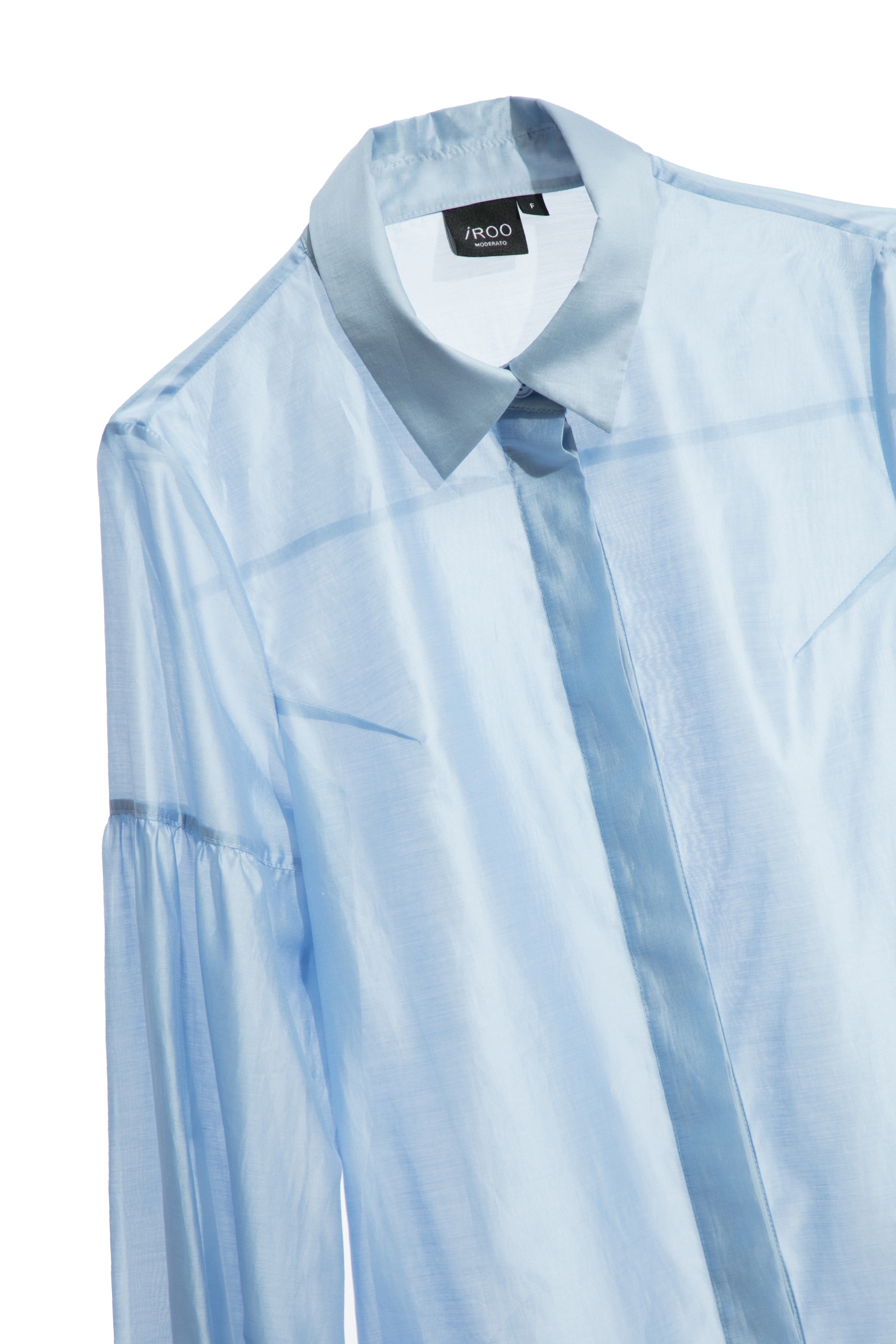 寧靜藍絲光棉拋袖襯衫寧靜藍絲光棉拋袖襯衫,上班穿搭,春夏穿搭,襯衫