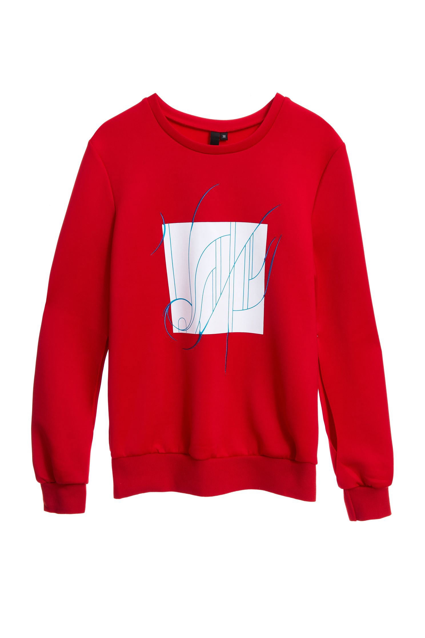 Embroidered printed red guard,Tops,Embroidered,Embroidered tops,Round neck tops,Rayon,Season (SS) Look,Season (AW) Look,Embroidered,Embroidered tops,Sweaters,Long sleeve tops,Lucky Red