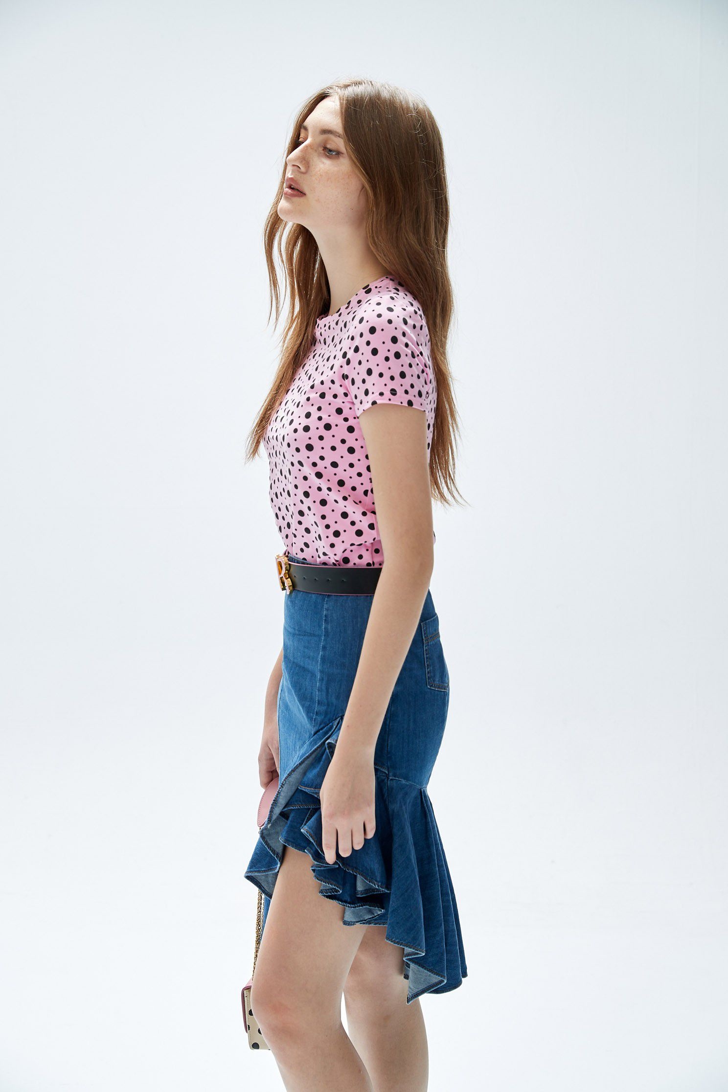 Dot print T-shirt,T-shirts,T-shirts,Trends,Season (AW) Look,Pink,Cotton