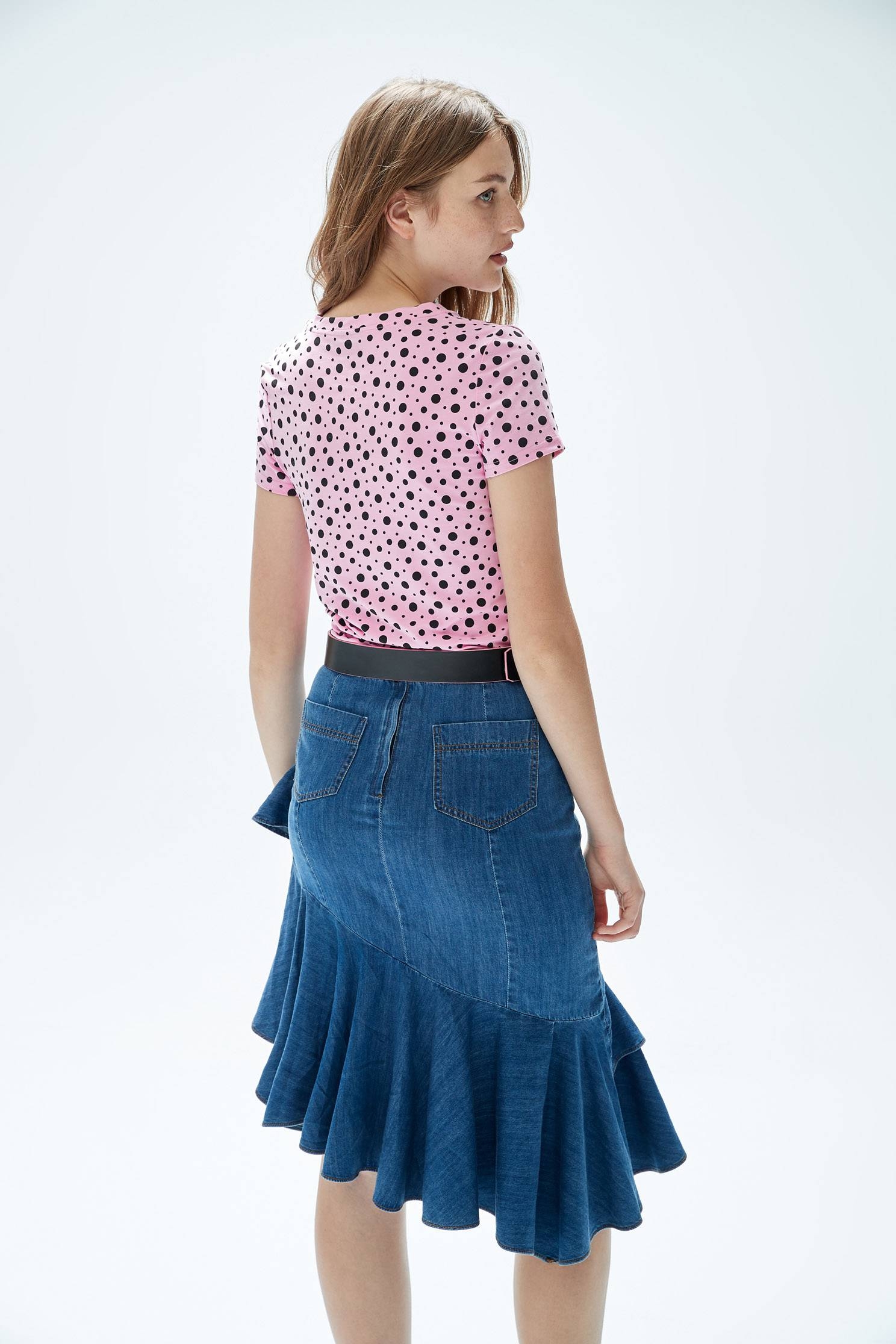 Dot print T-shirt,T-shirts,T-shirts,Trends,Season (AW) Look,Pink,Cotton
