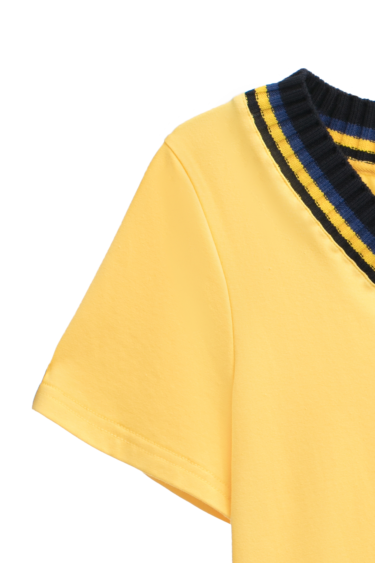 太陽黃拼色羅紋Ｔ太陽黃拼色羅紋Ｔ,T-Shirt,人氣商品,春夏穿搭,純棉,繡花
