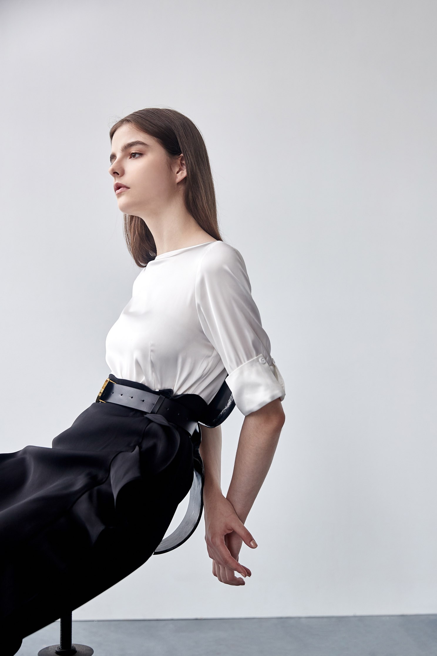 Black-and-white splicing dress,U-neck dresses,boatneckdresses,Outfit of the Day,Dresses,Short sleeve dresses,Season (AW) Look,dresses
