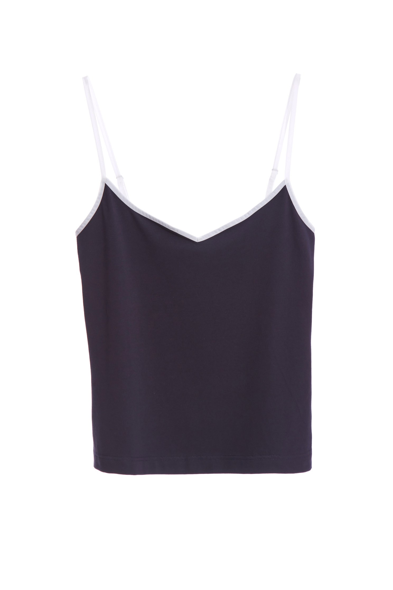Contrast sweetheart neckline vest,Season (SS) Look,coolsummer,Cotton,Thin straps,sleeveless tops