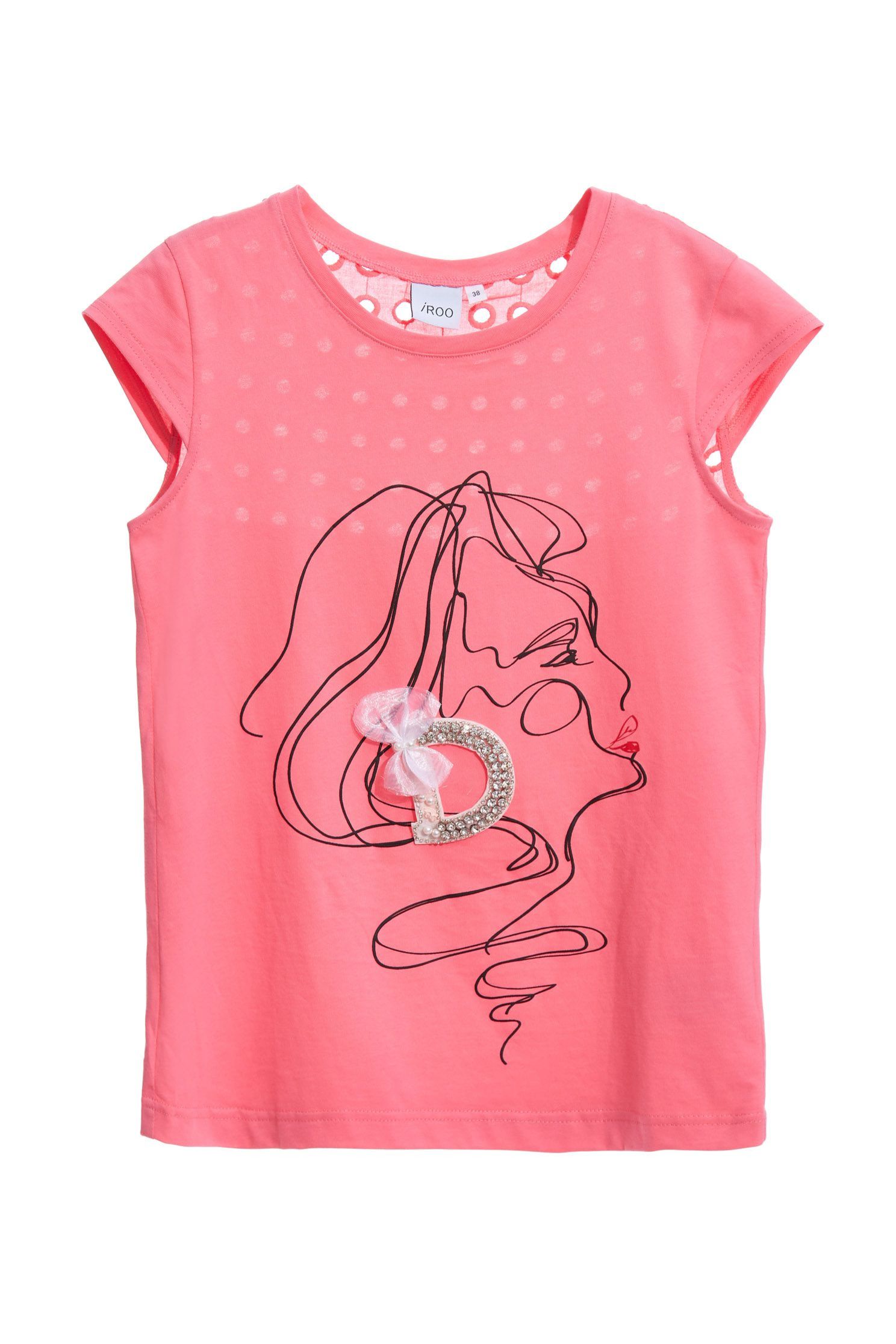 Girl with earrings print T-shirt,T-shirts,T-shirts,Season (AW) Look,Pink