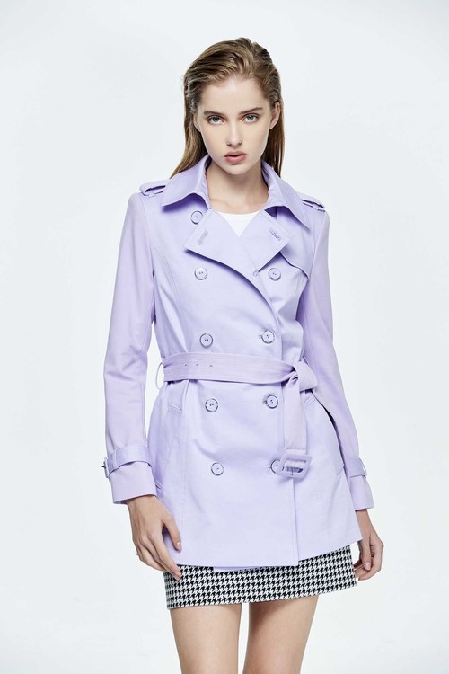 Purple rose classic trench coat