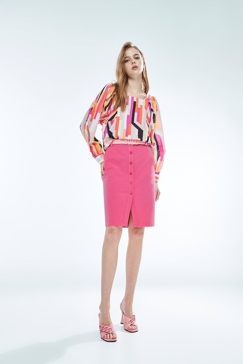 classic Peach midi narrow skirt