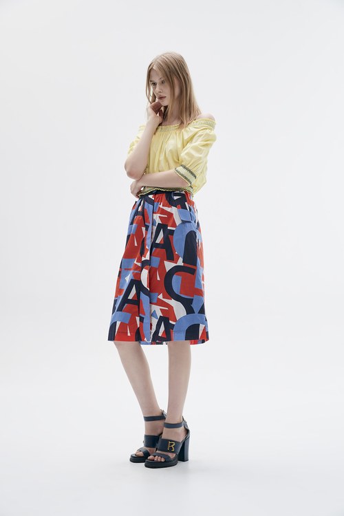Geometric print skirt