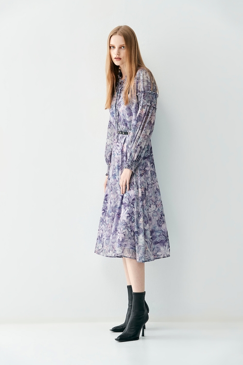 迷霧紫藤花長版洋裝,熱銷排行