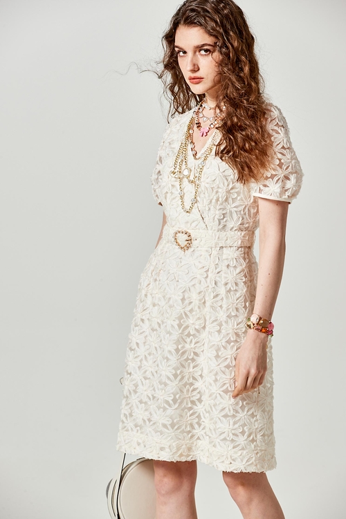 立體海島梔子花洋裝,連身洋裝,一般洋裝
