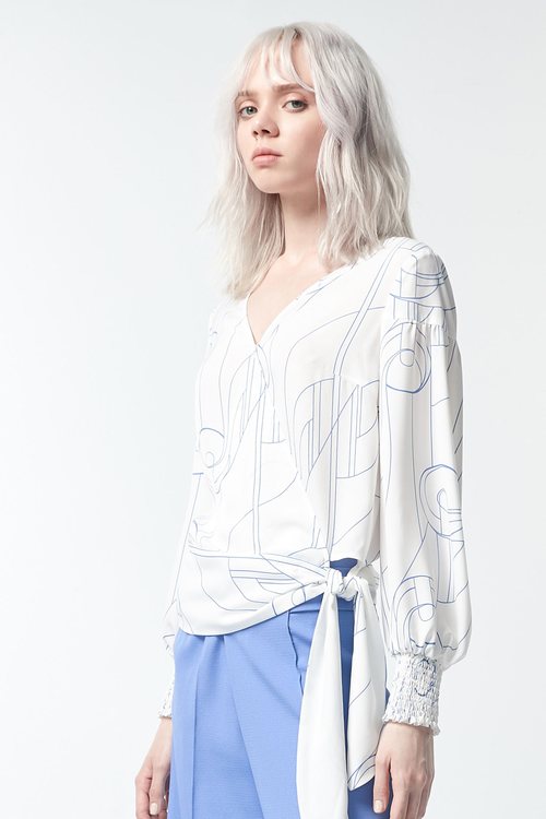 Hand-painted line print top