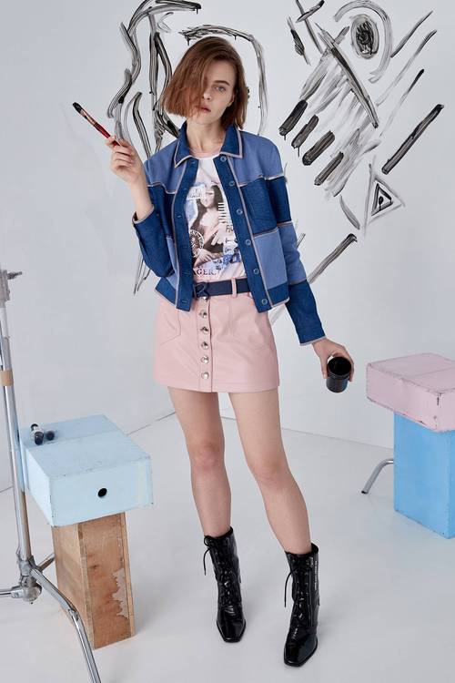 Faux leathe skorts