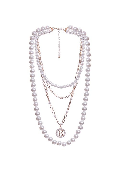 經典珍珠多層次墜鍊,飾品