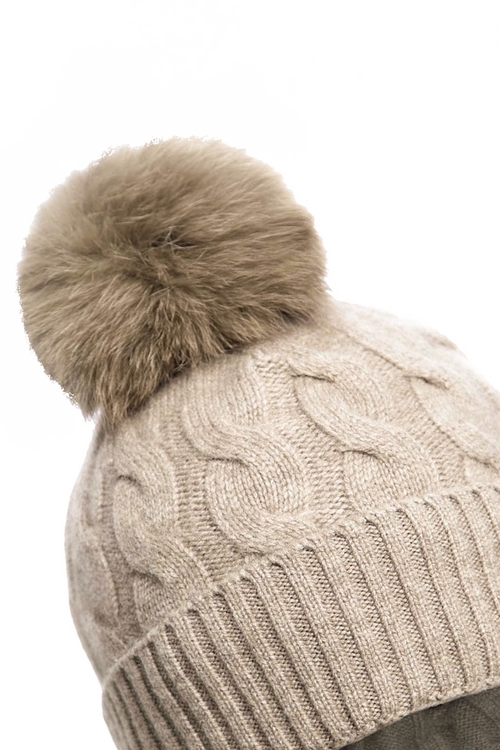 毛球針織羊絨帽,帽子